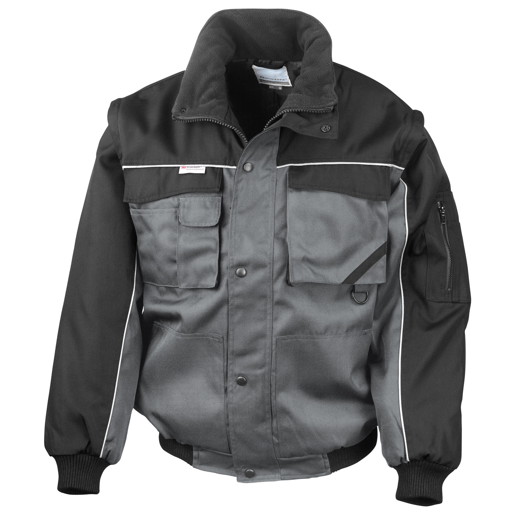 Result Mens Workguard Zip Sleeve Heavy Duty Water Repellent Windproof Jacket