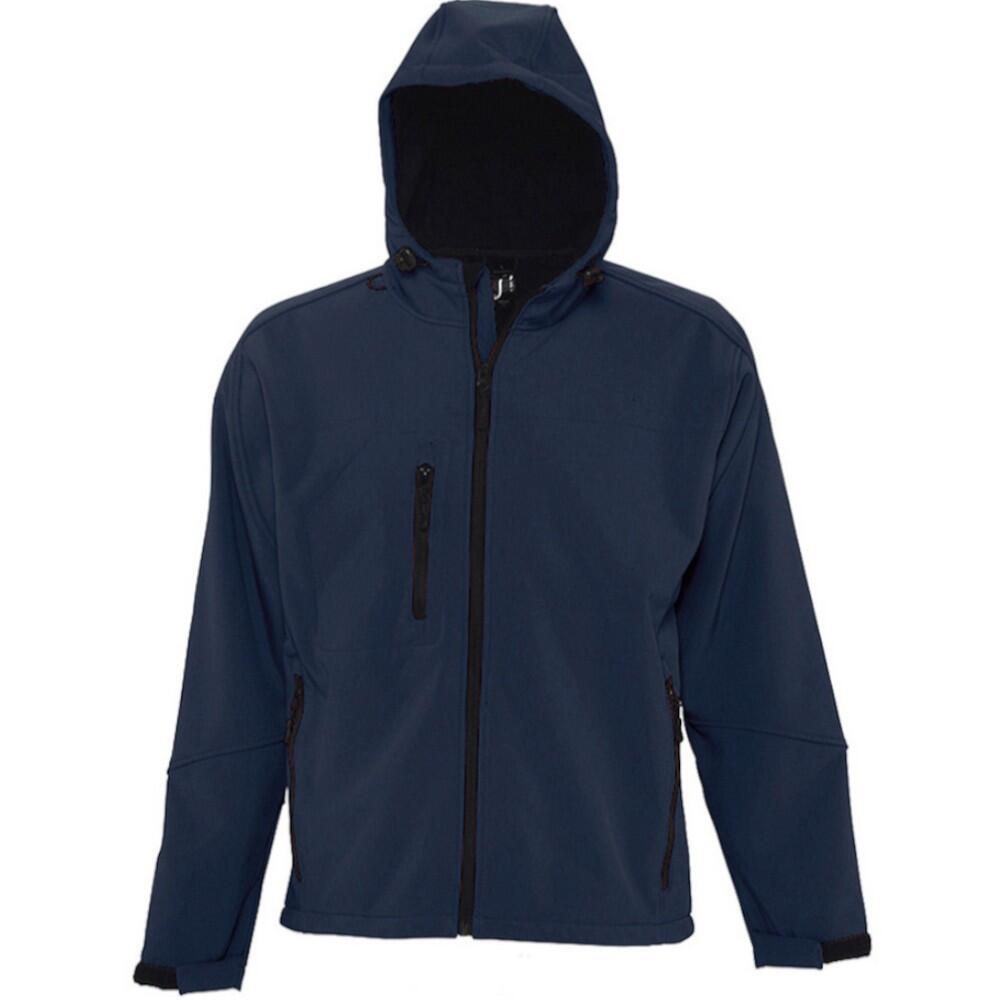 SOLS Mens Replay Hooded Soft Shell Jacket (Breathable, Windproof And Water