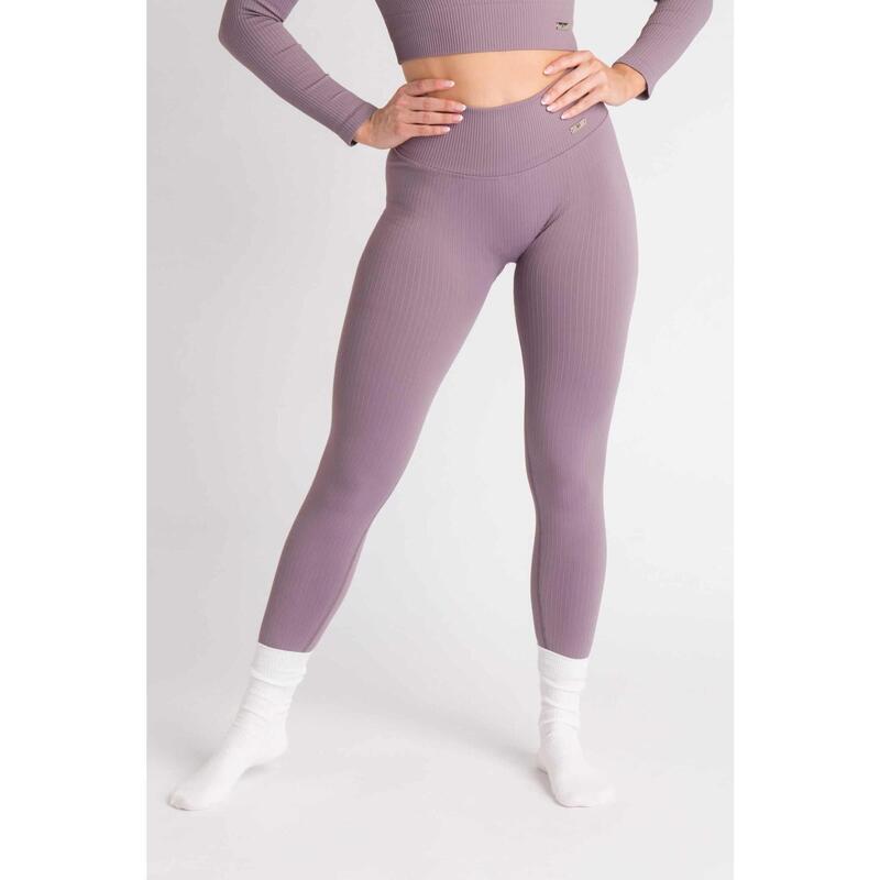 Ribbed Seamless Legging Fitness - Dames - Aster Paars