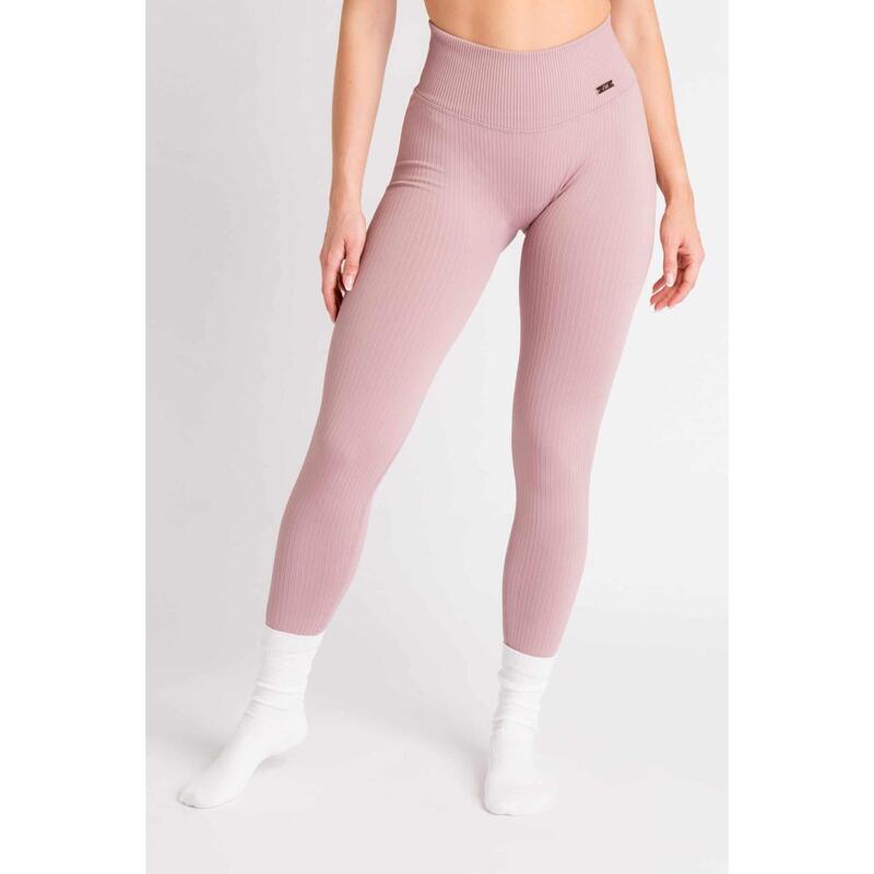 'Ribbbed Seamless Legging' - Malla Acanalada Fitness - Mujer - Plum Roja