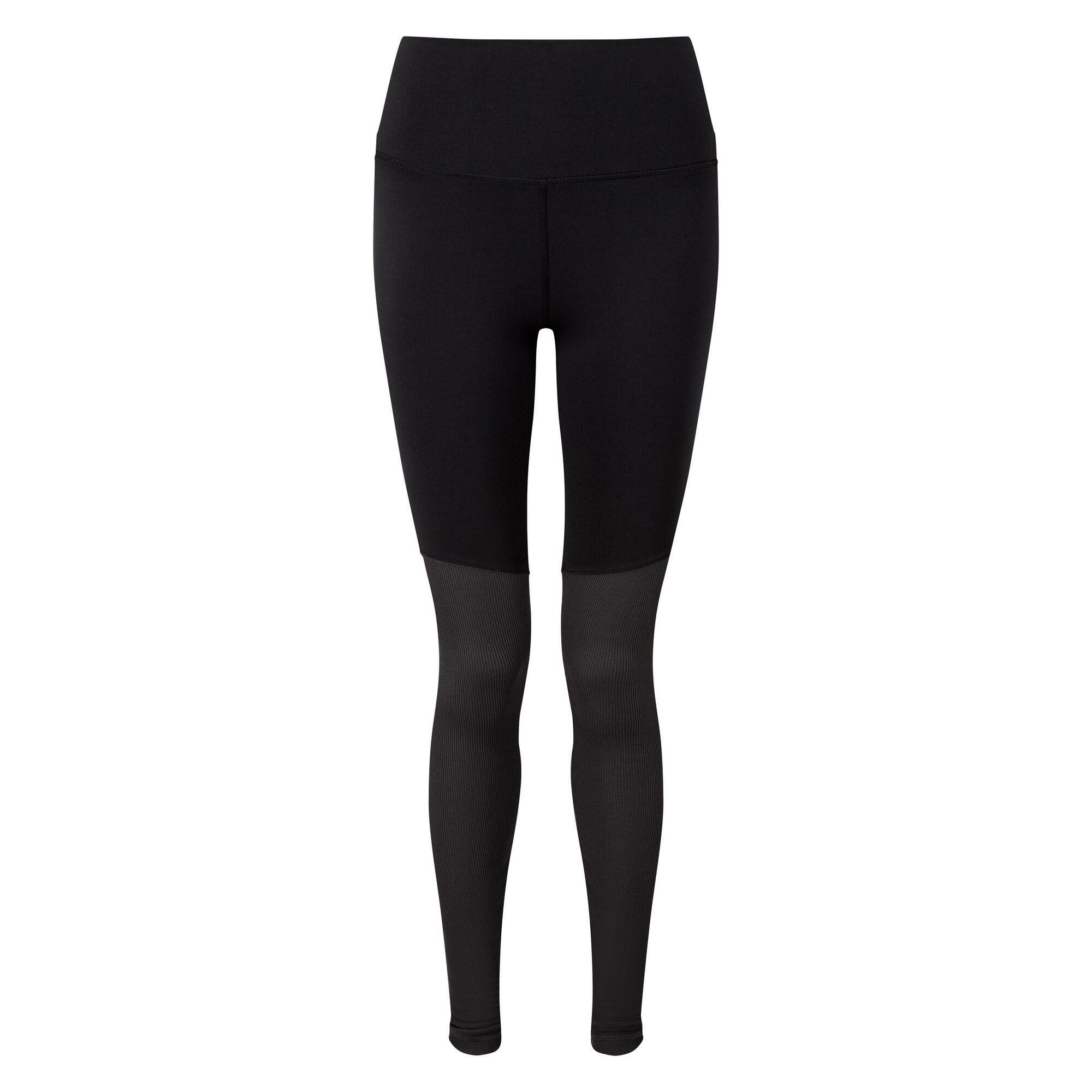 TriDri Womens/Ladies Rib Knit Contrast Bottom Yoga Leggings