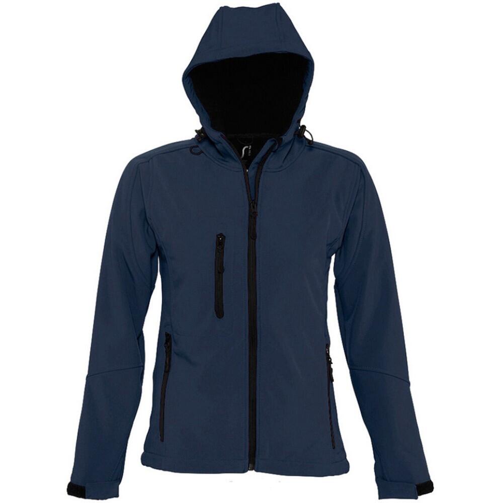 SOLS Womens/Ladies Replay Hooded Soft Shell Jacket (Breathable, Windproof And