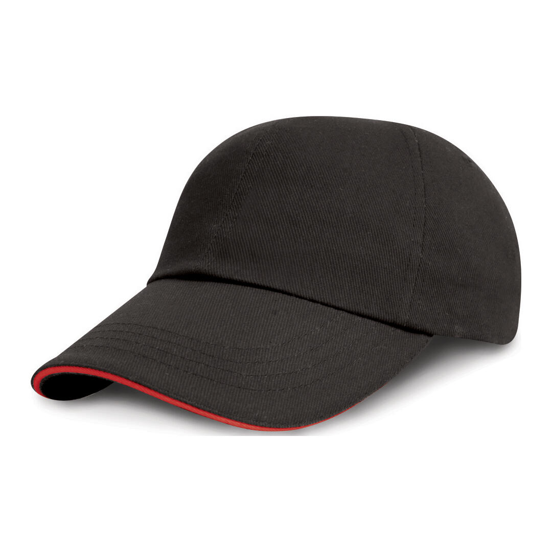 Result Unisex Low Profile Heavy Brushed Cotton Baseball Cap With Sandwich Peak