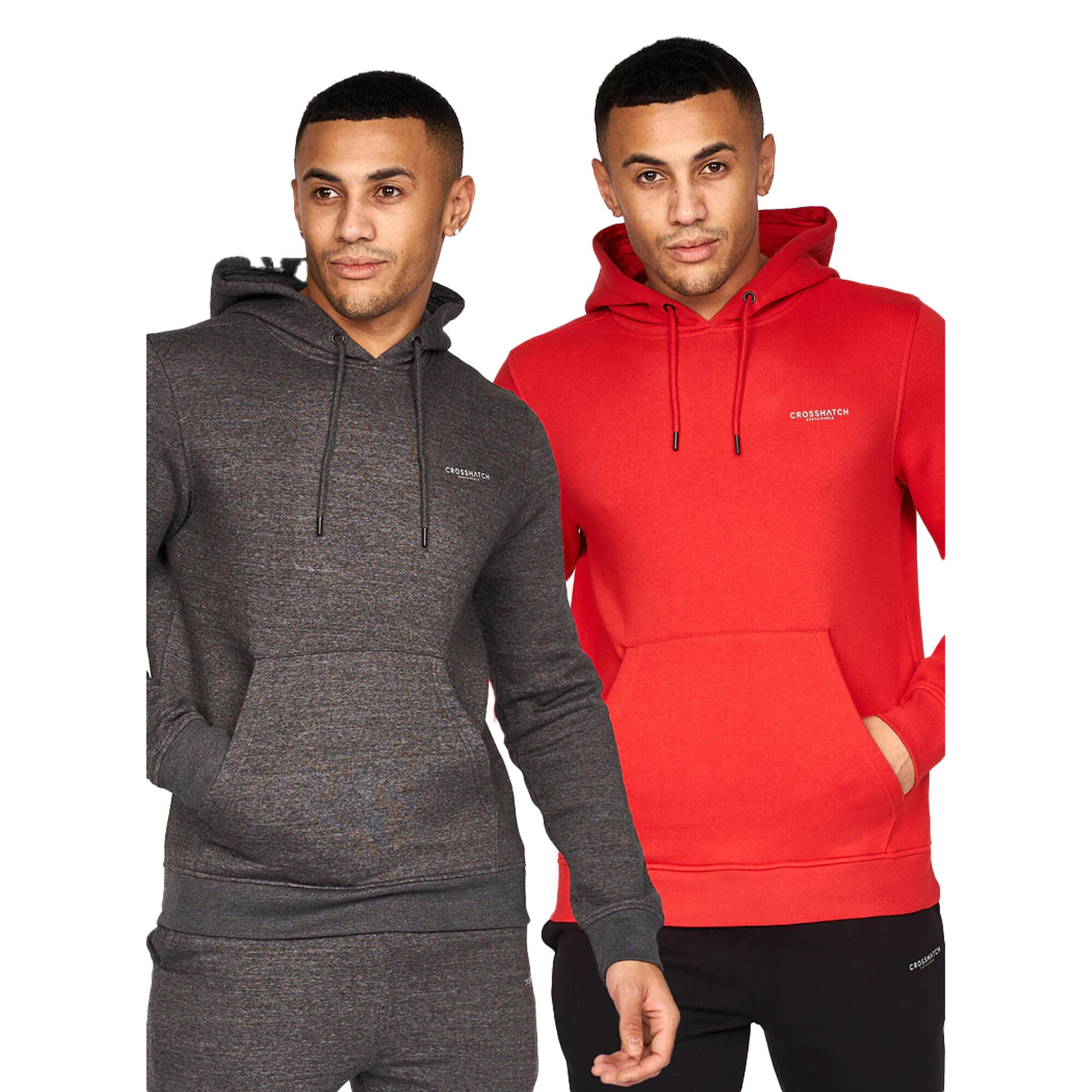 Crosshatch Mens Traymax Oversized Hoodie (Pack of 2)