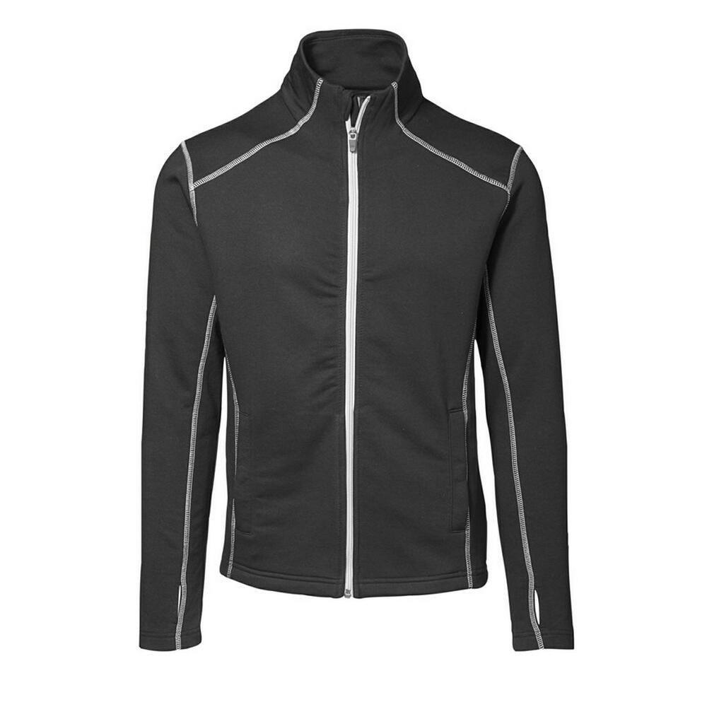 ID Mens Full Zip Fitted Sweatshirt With Contrast Trim