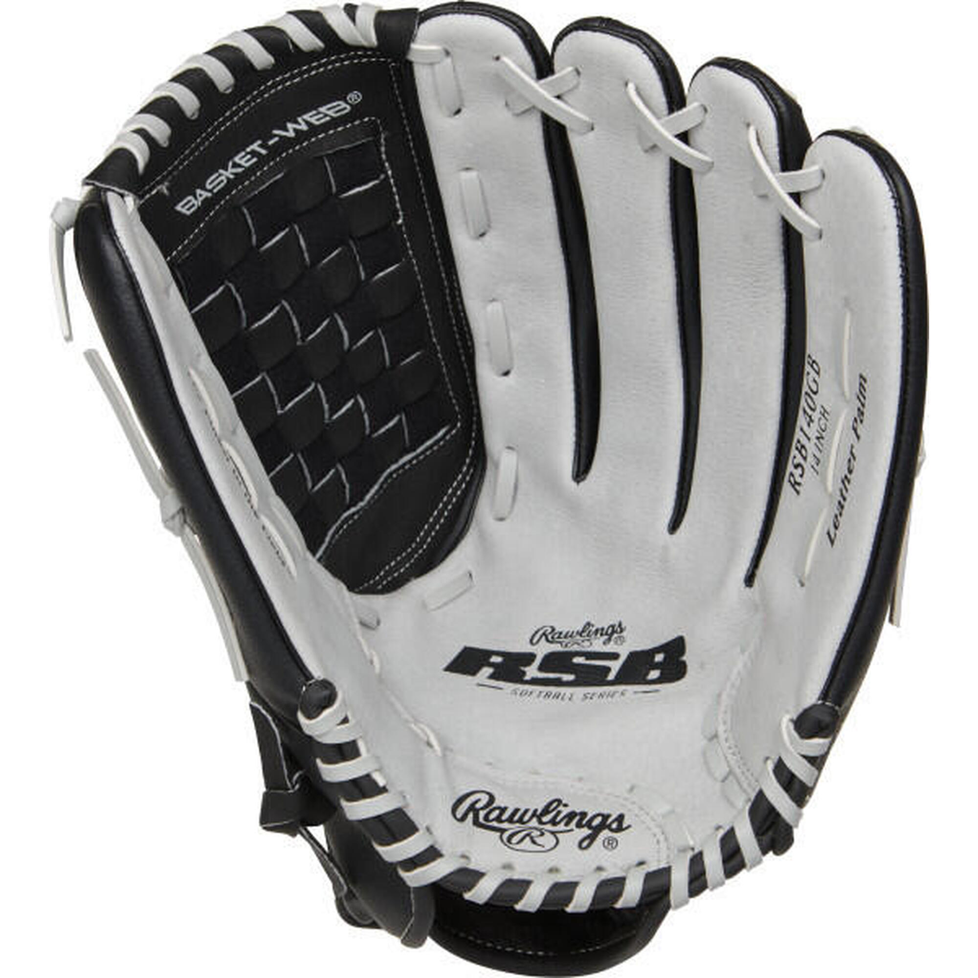 RSB140GB Softball Baseball Glove - Adult - Black/Grey - 14 inches