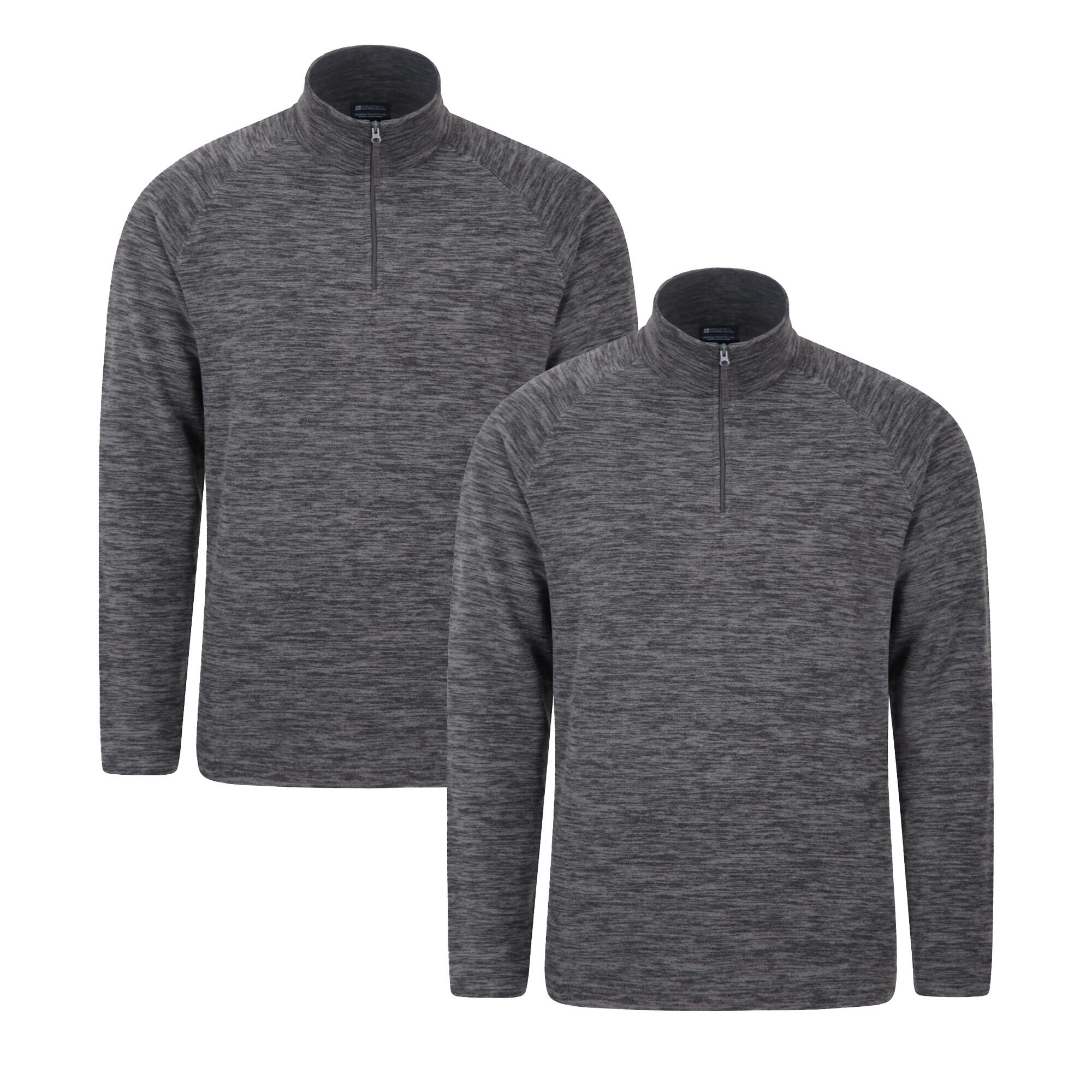 Mountain Warehouse Mens Snowdon Melange Fleece Top (Pack Of 2)