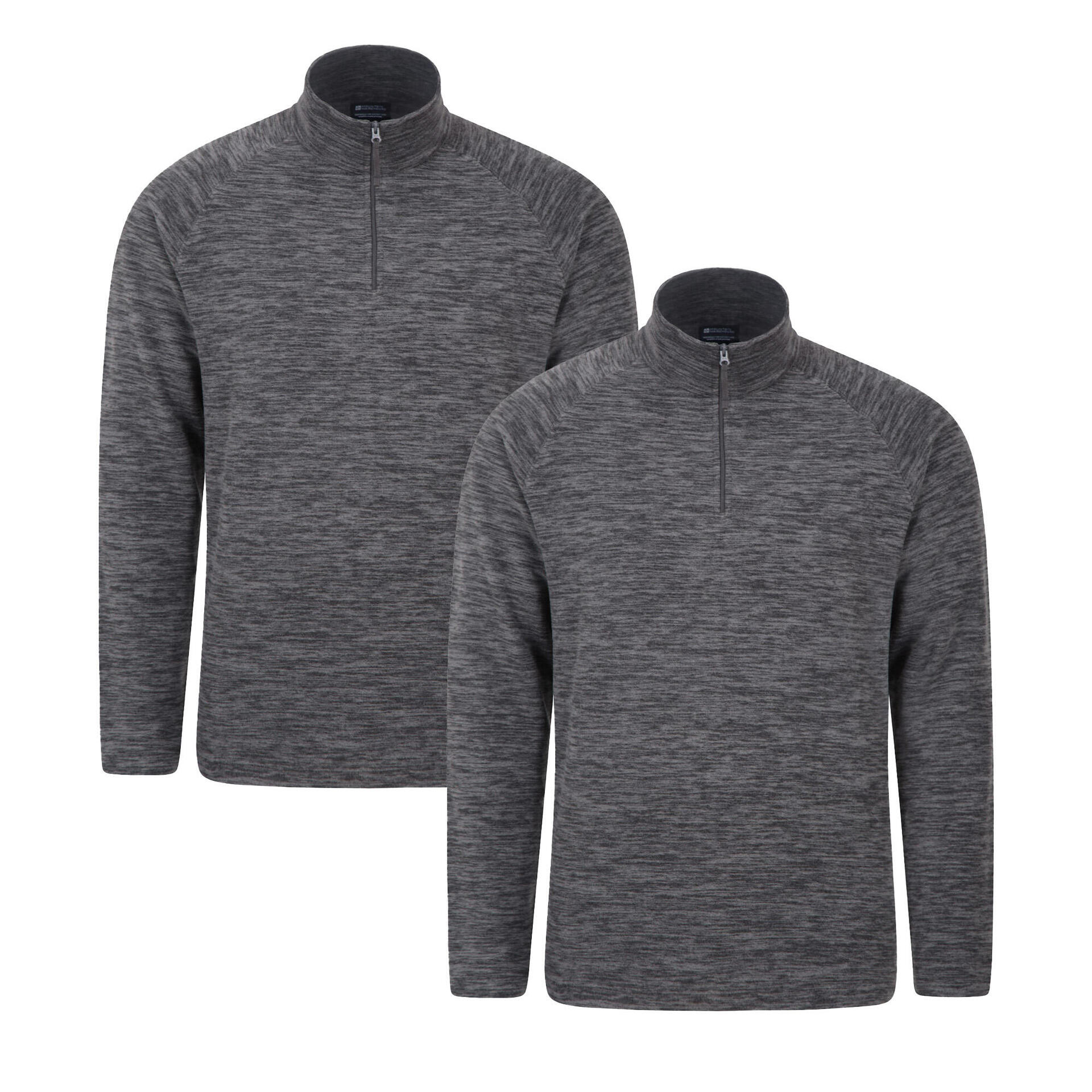 Mountain Warehouse Mens Snowdon Melange Fleece Top (Pack Of 2) - Main Image