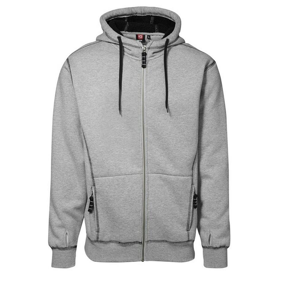 ID Mens Worker Full Zip Loose Fitting Sherpa Hoodie