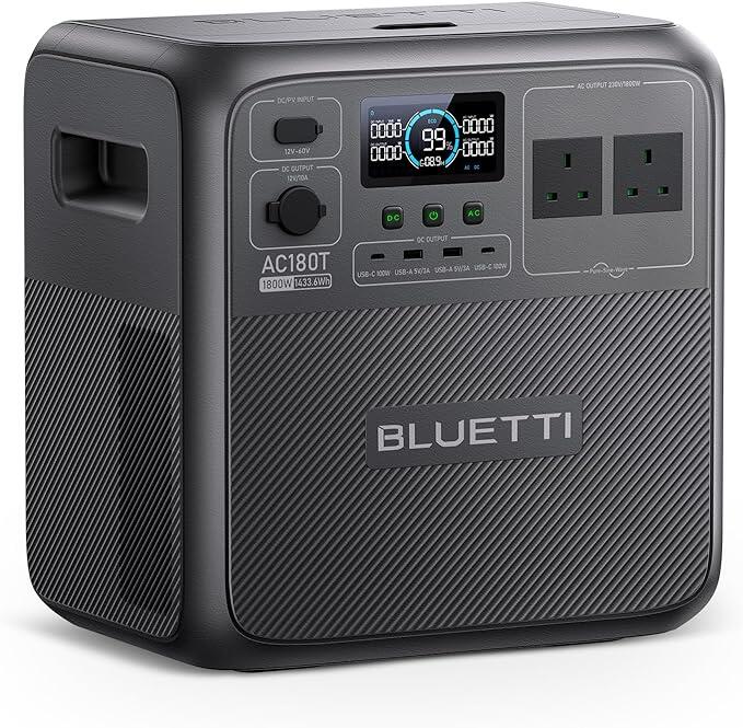 BLUETTI Portable Power Station BLUETTI AC180T 1800W/1432Wh,Solar Generator for camping