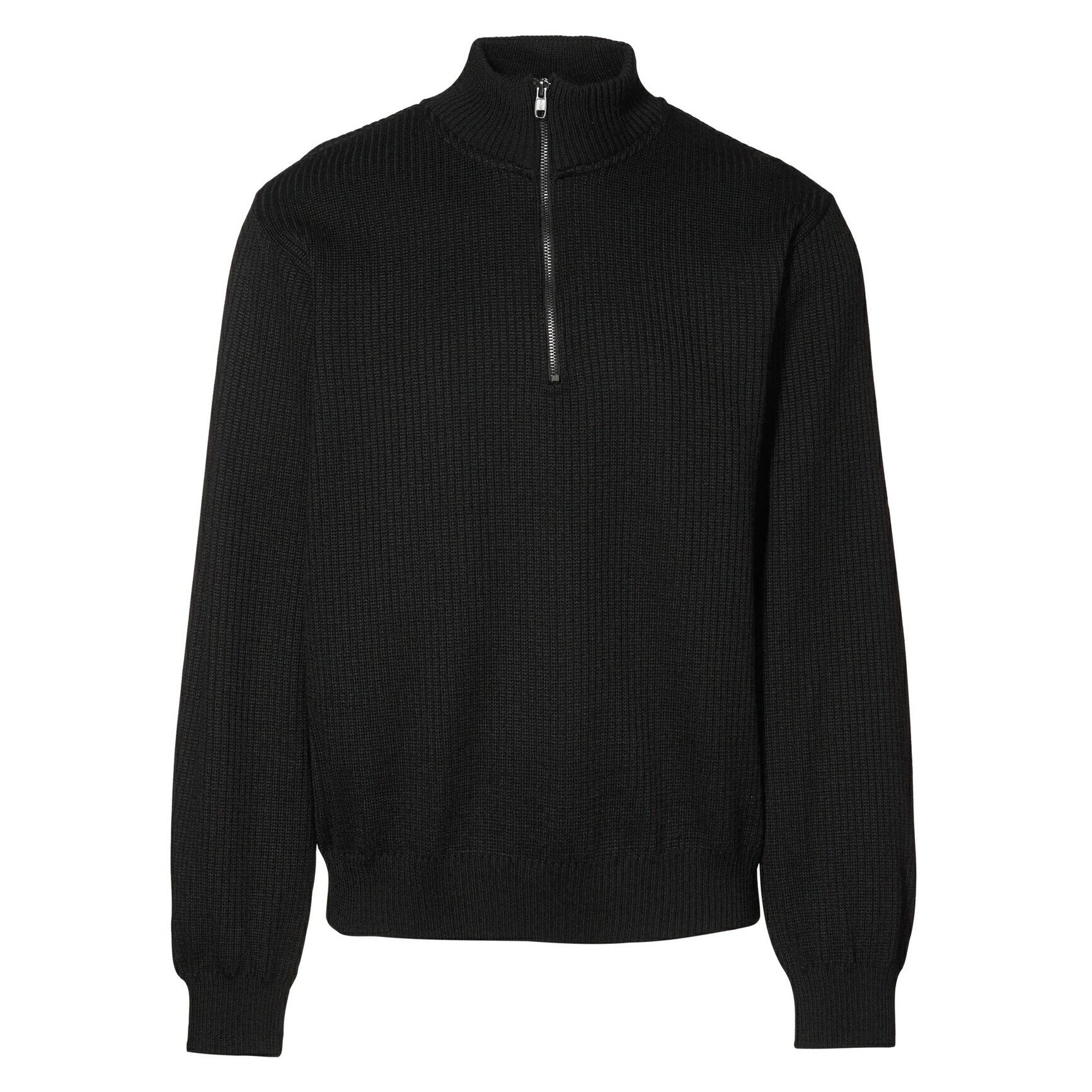 ID Mens Knitted Half Zip Pullover Fleece