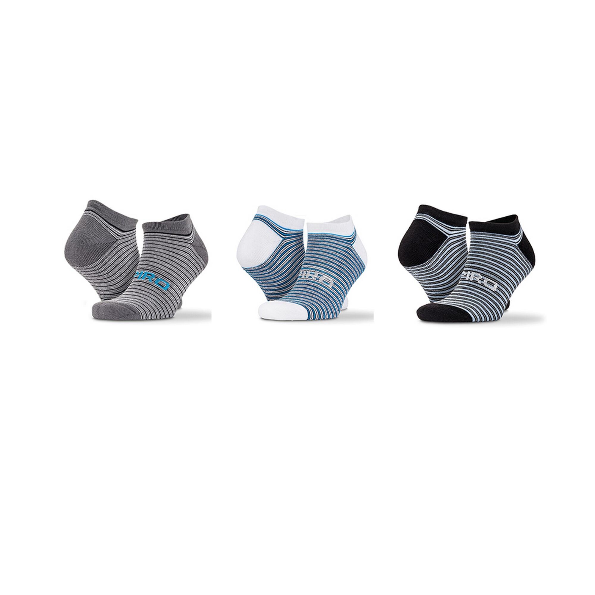 Spiro Unisex Adults Mixed Stripe Trainer Socks (Pack Of 3)
