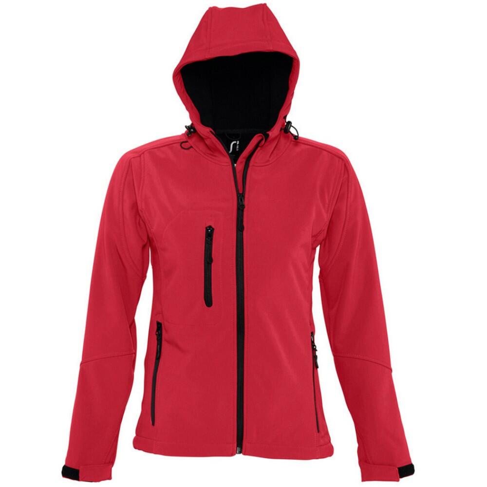SOLS Womens/Ladies Replay Hooded Soft Shell Jacket (Breathable, Windproof And