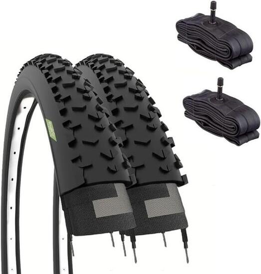 2 Copertoni 29 x 2.25 (57-622) + camere pneumatici bici 29 x 2.25 tassellati EV