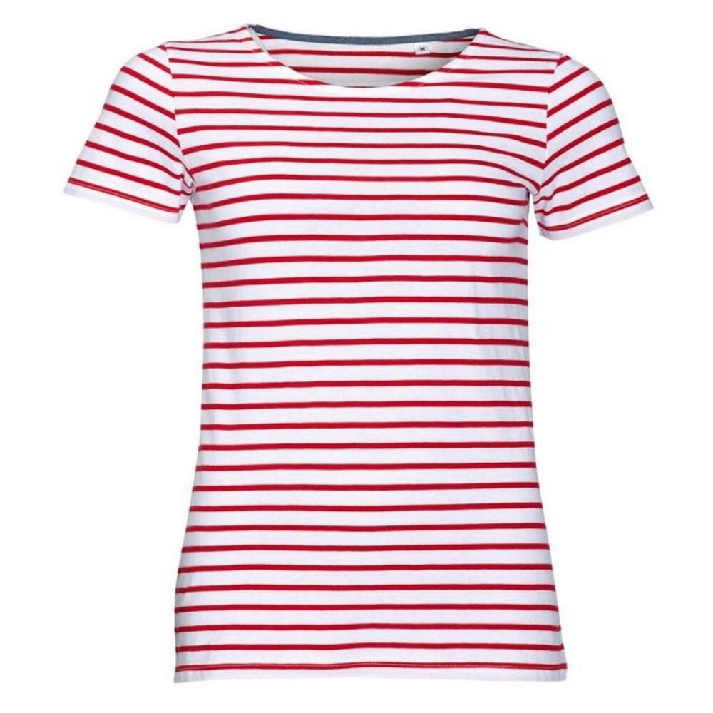 SOLS Womens/Ladies Miles Striped Short Sleeve T-Shirt