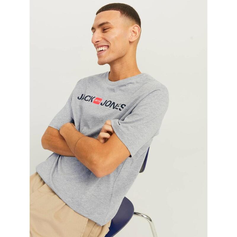 Tricou cu Mânecă Scurtă Bărbați Jack & Jones 12137126 Gri