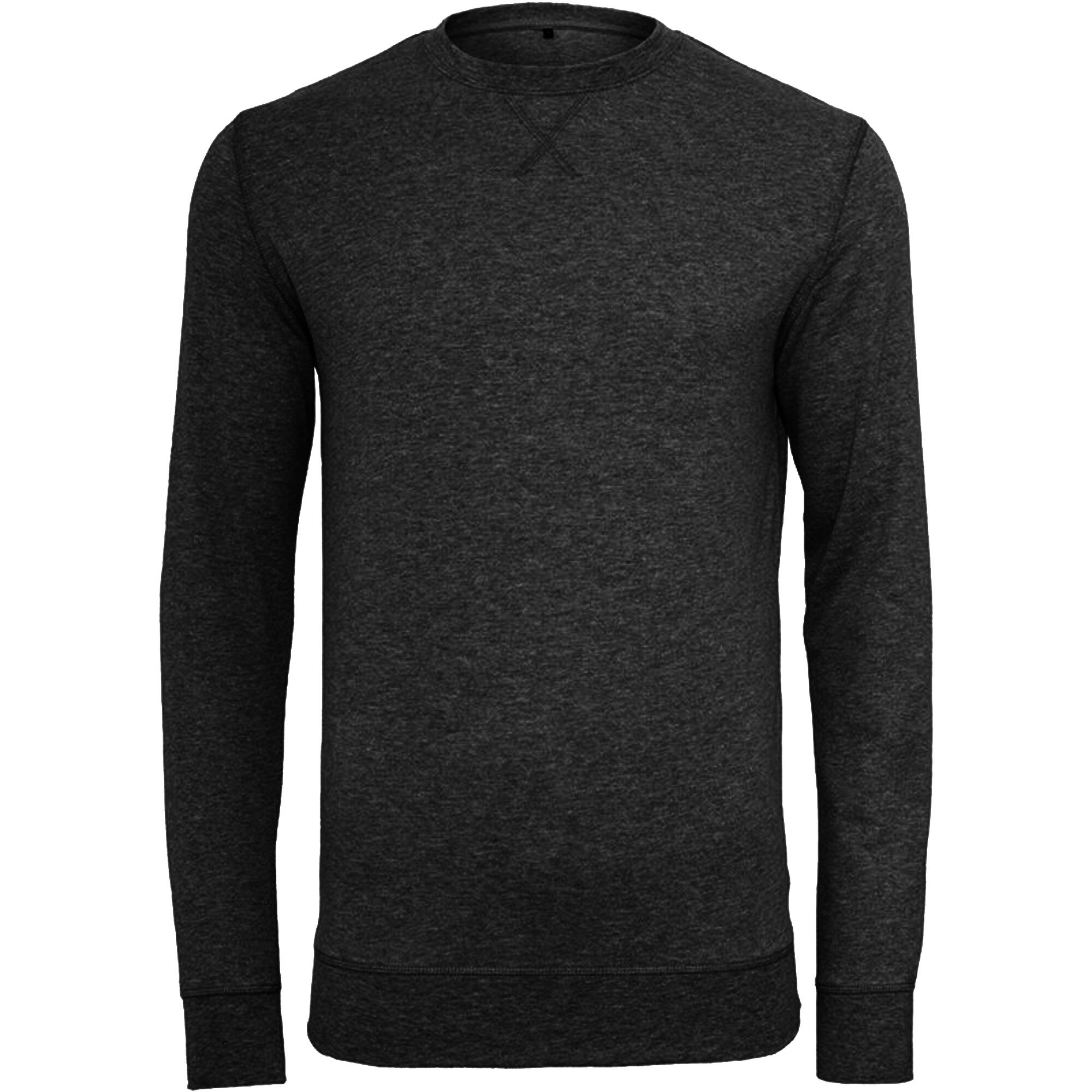 Build Your Brand Mens Plain Light Crewneck Sweater