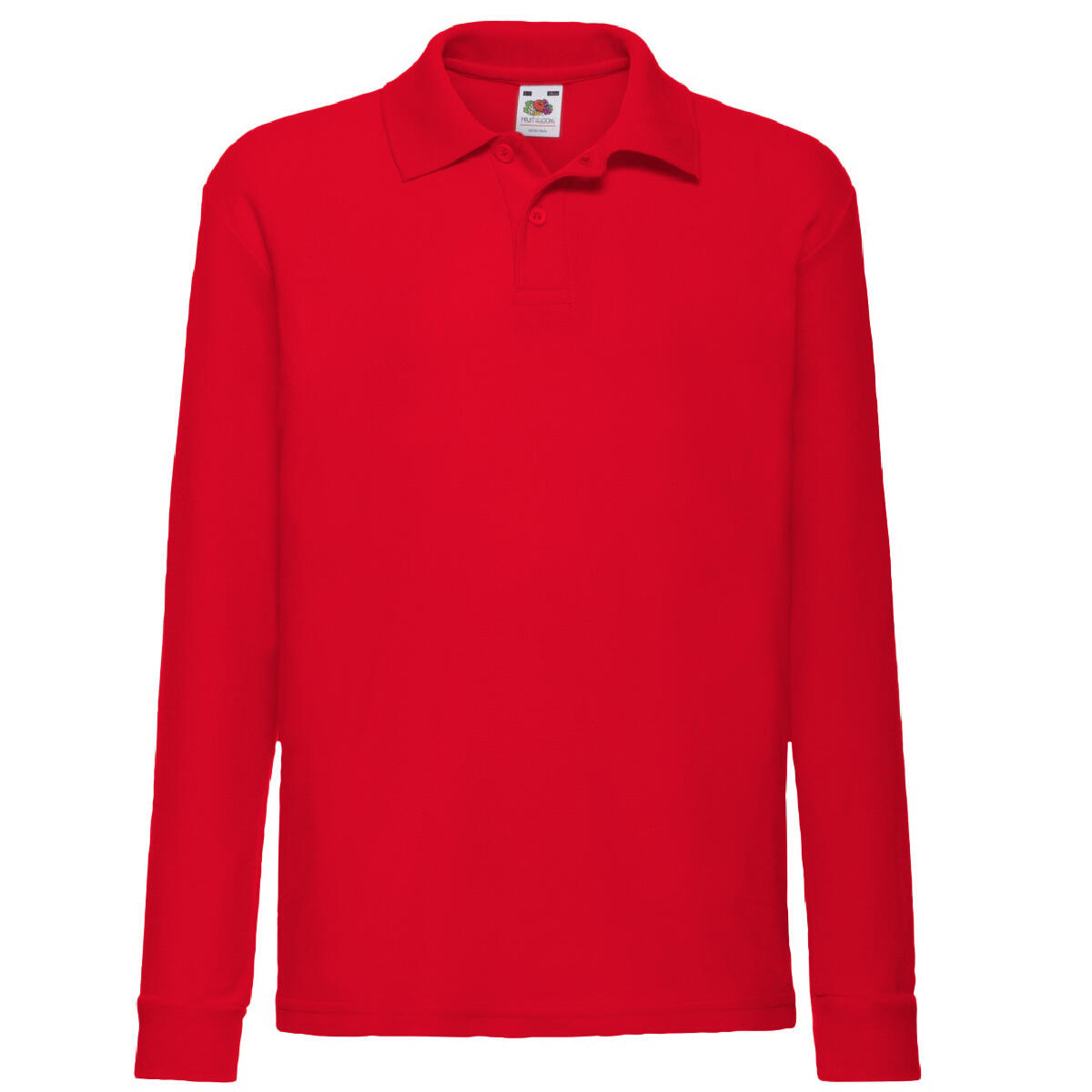 Fruit Of The Loom Childrens Long Sleeve 65/35 Pique Polo / Childrens Polo Shirts