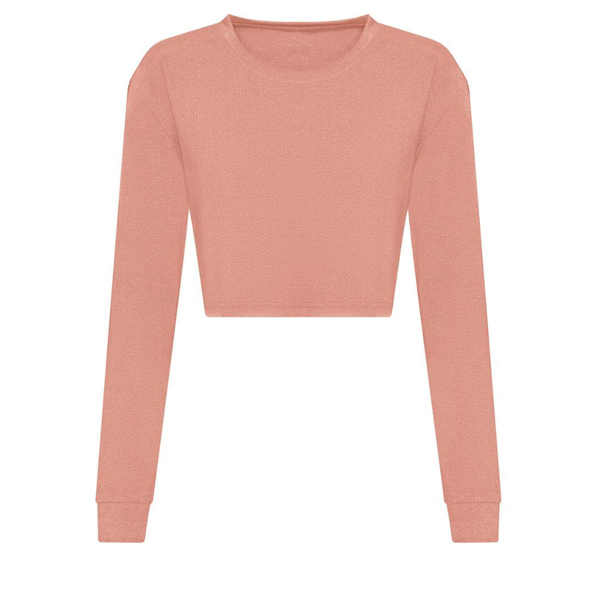 Awdis Womens/Ladies Crop Triblend Long-Sleeved T-Shirt