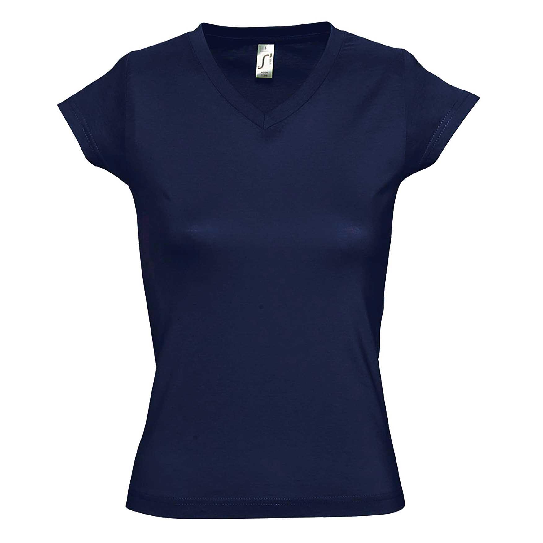 SOLs Womens/Ladies Moon V Neck Short Sleeve T-Shirt