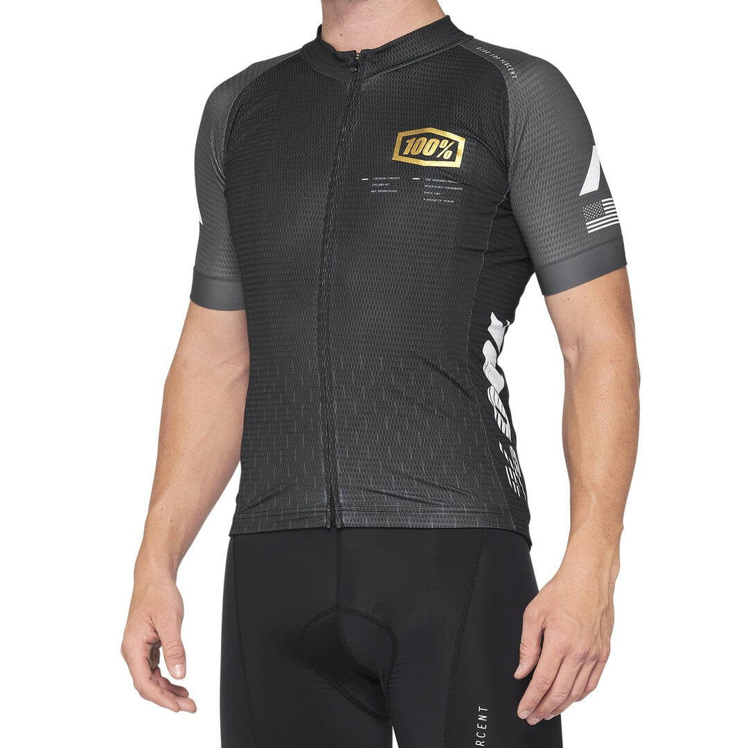 100 Percent EXCEEDA Jersey Black/Charcoal