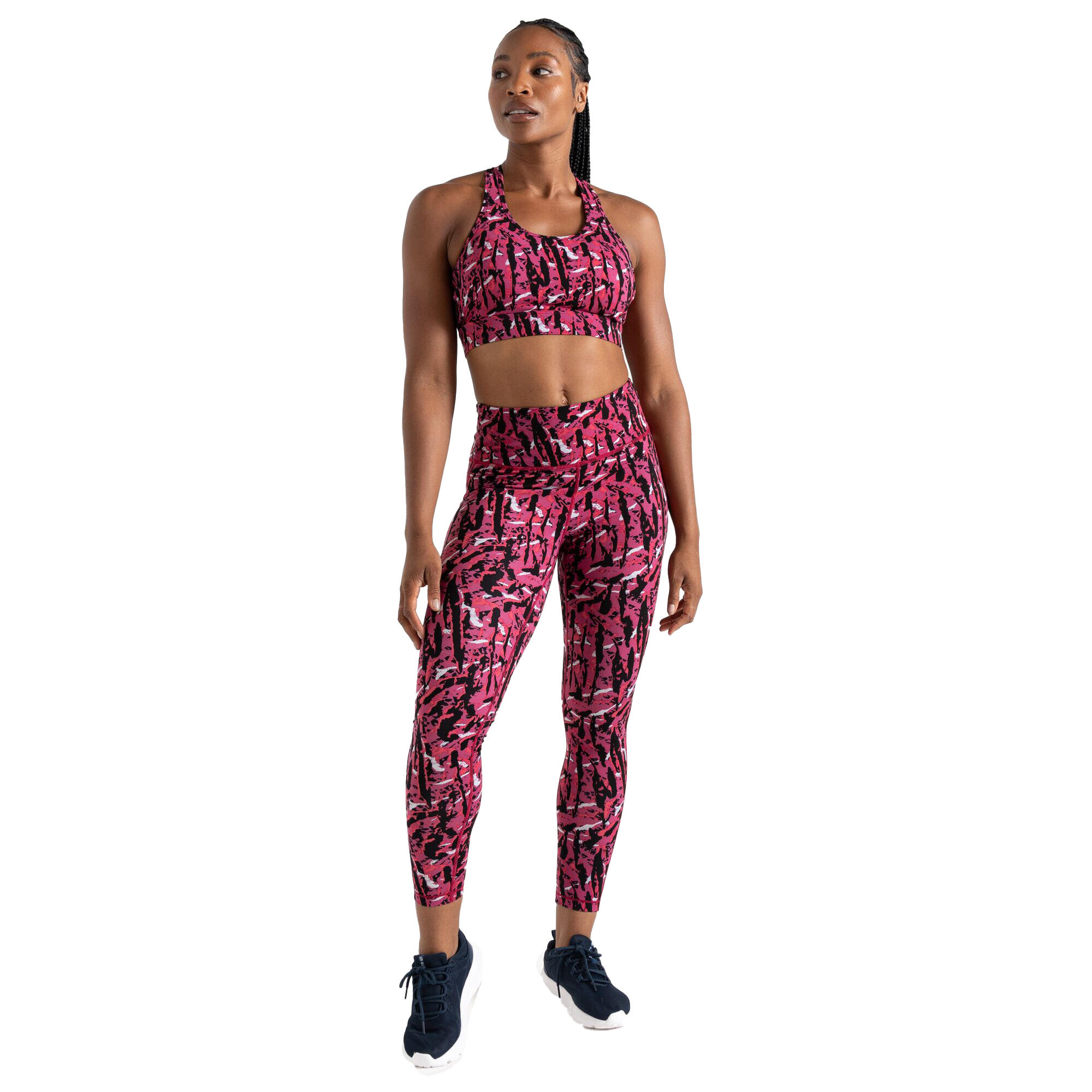 Womens/Ladies Influential Zebra Print Gym Leggings (Neon Pink) 4/5