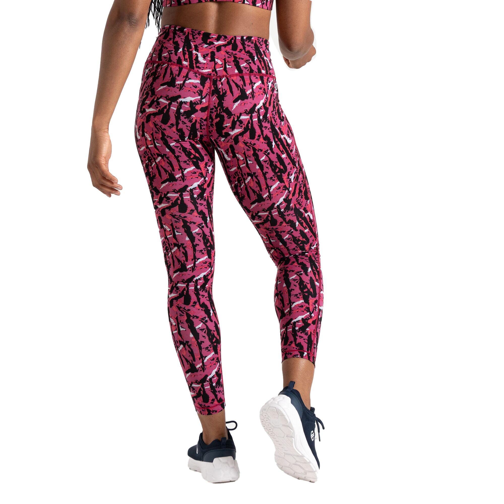 Womens/Ladies Influential Zebra Print Gym Leggings (Neon Pink) 2/5