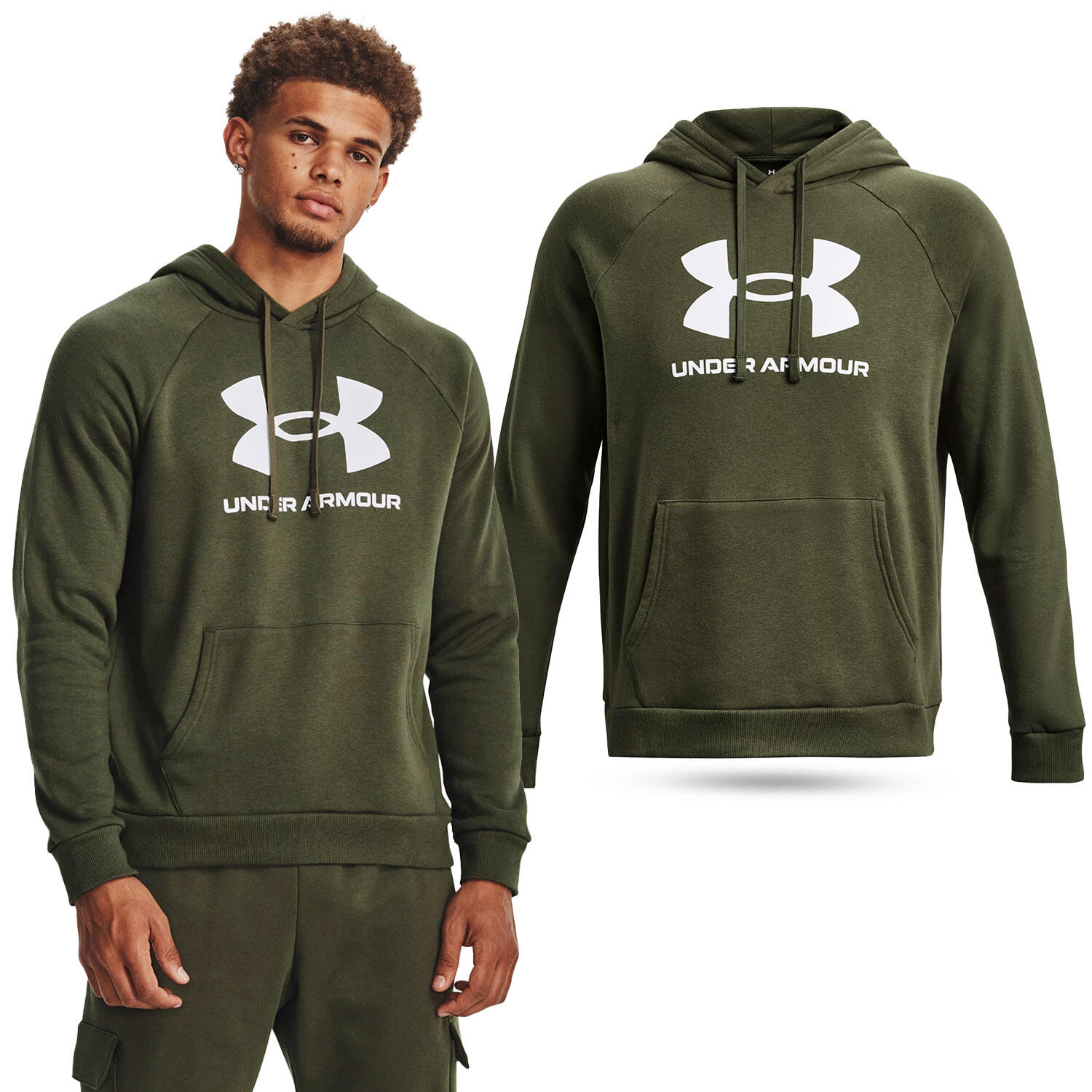Under Armour - Sweat À Capuche Under Armour Fleece Logo Pour Hommes - Sweat-shirt - Vert - 52 2xl - Decathlon