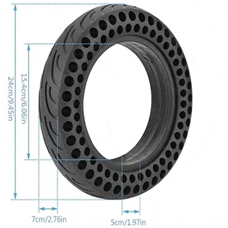 Rueda Maciza Perforada para Patinete Eléctrico Ewheel Negro 10x2,125" 3/5
