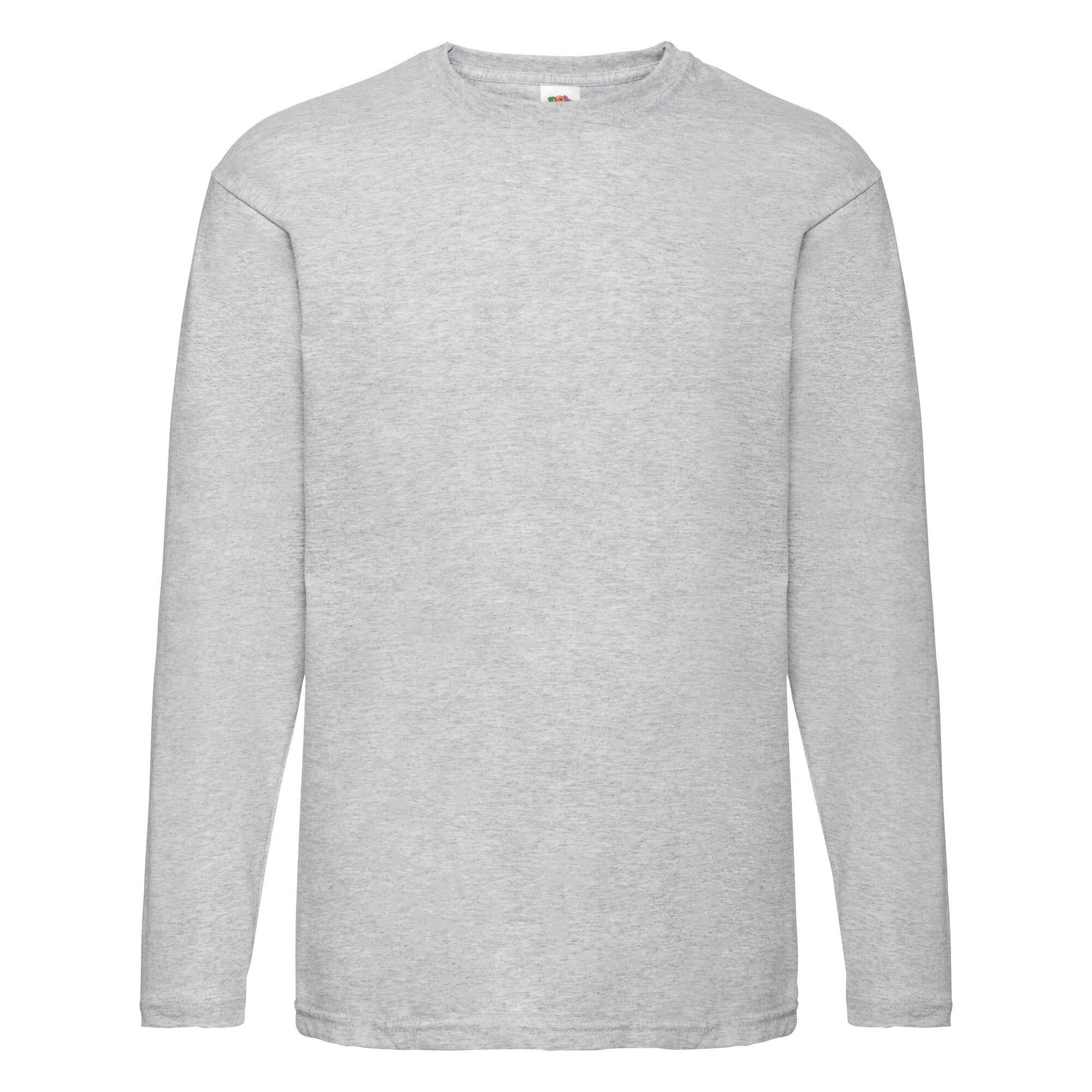 Fruit Of The Loom Mens Valueweight Crew Neck Long Sleeve T-Shirt