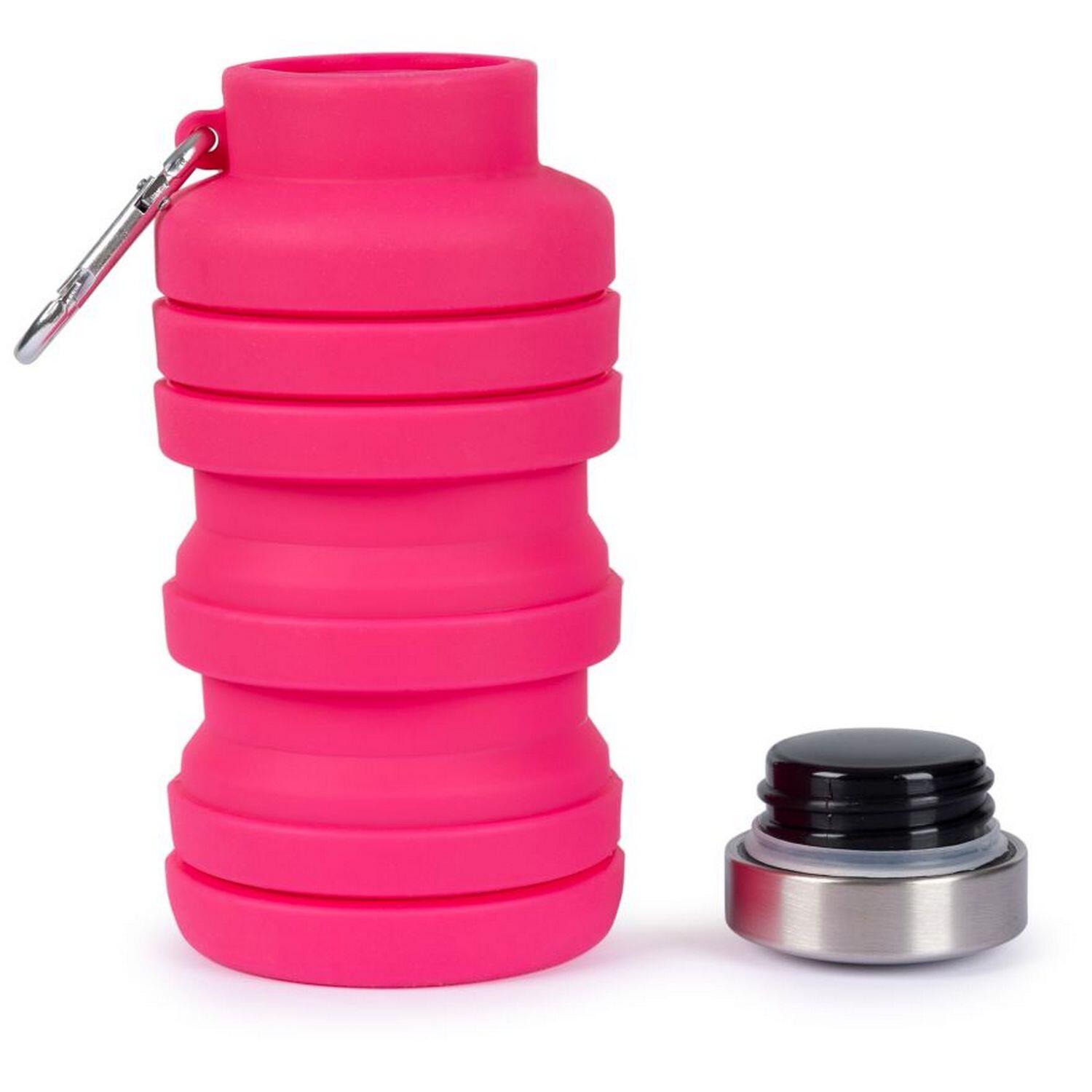 Wasserflasche "Vavo", Faltbar, Silikon Damen und Herren Flamingo-Rosa 2/5