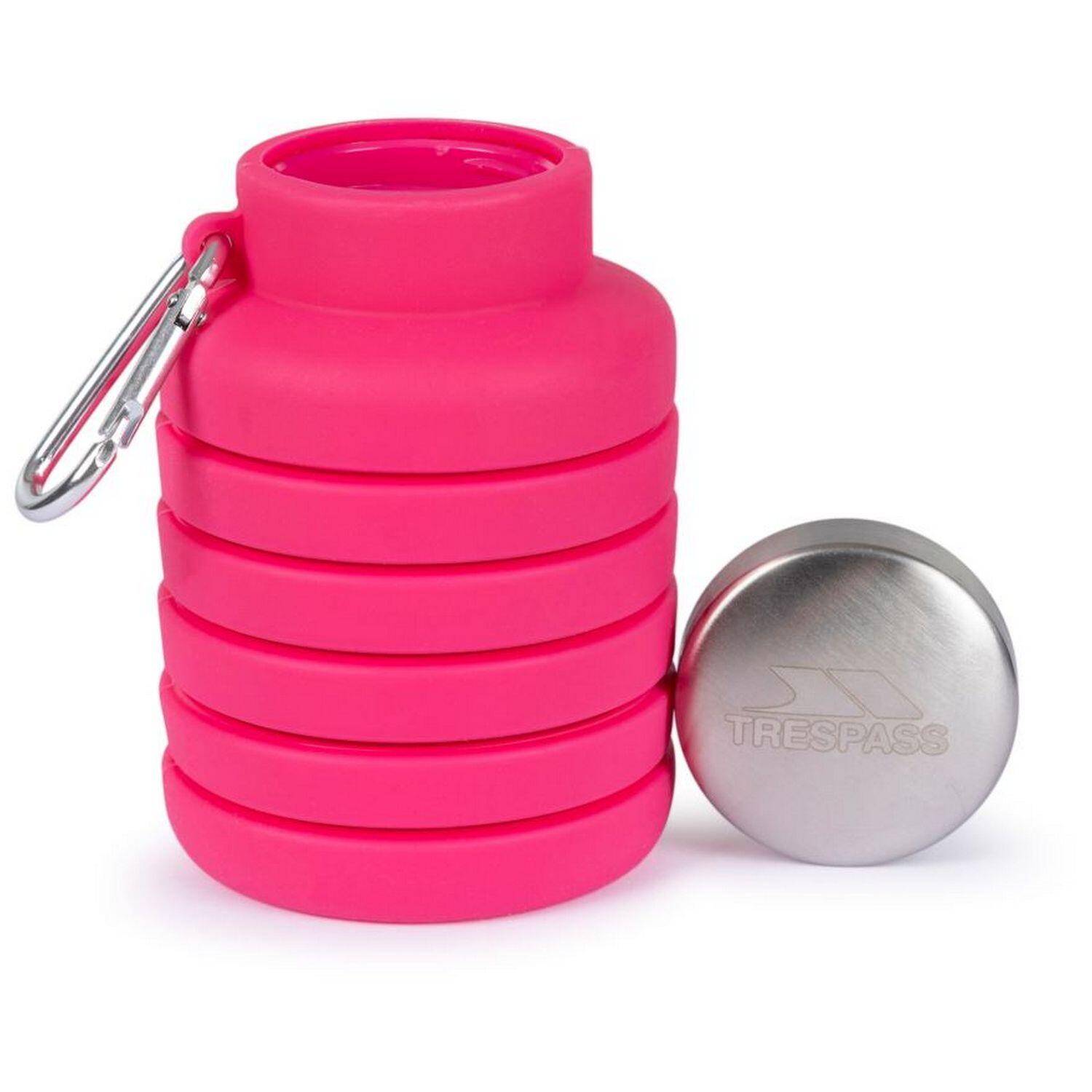 Wasserflasche "Vavo", Faltbar, Silikon Damen und Herren Flamingo-Rosa 3/5