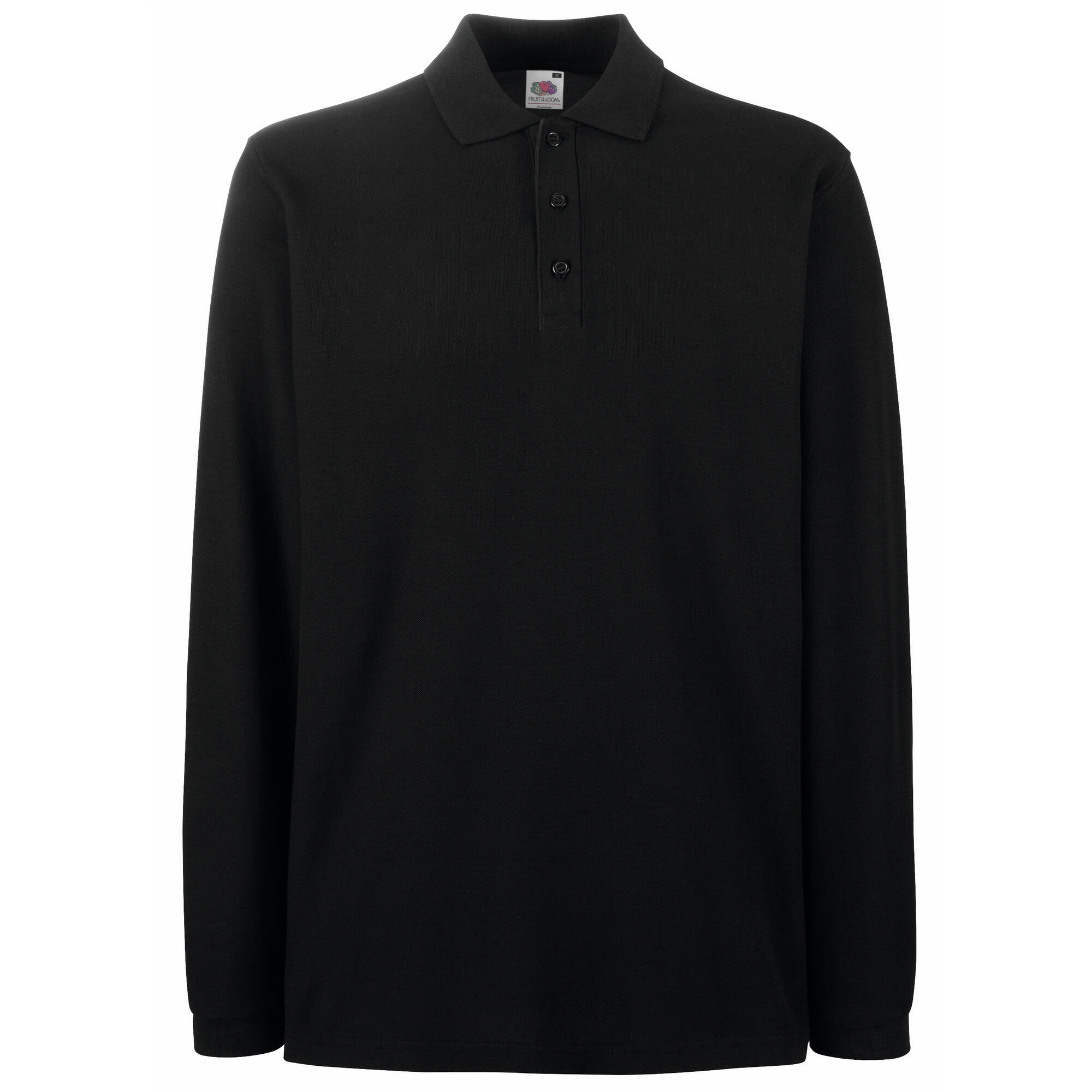 Fruit Of The Loom Mens Premium Long Sleeve Polo Shirt