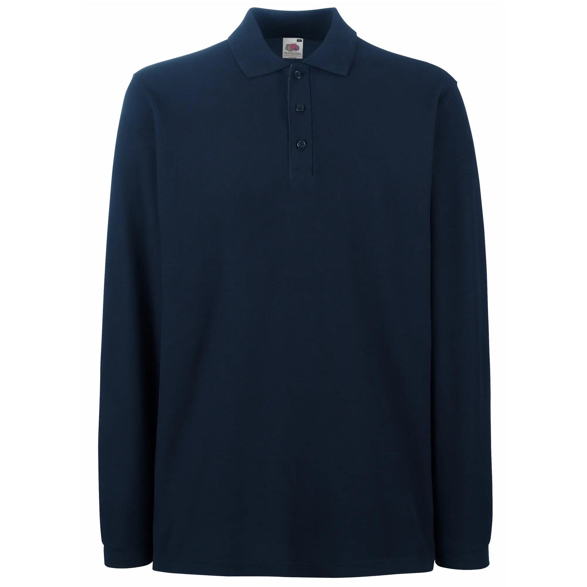 Fruit Of The Loom Mens Premium Long Sleeve Polo Shirt