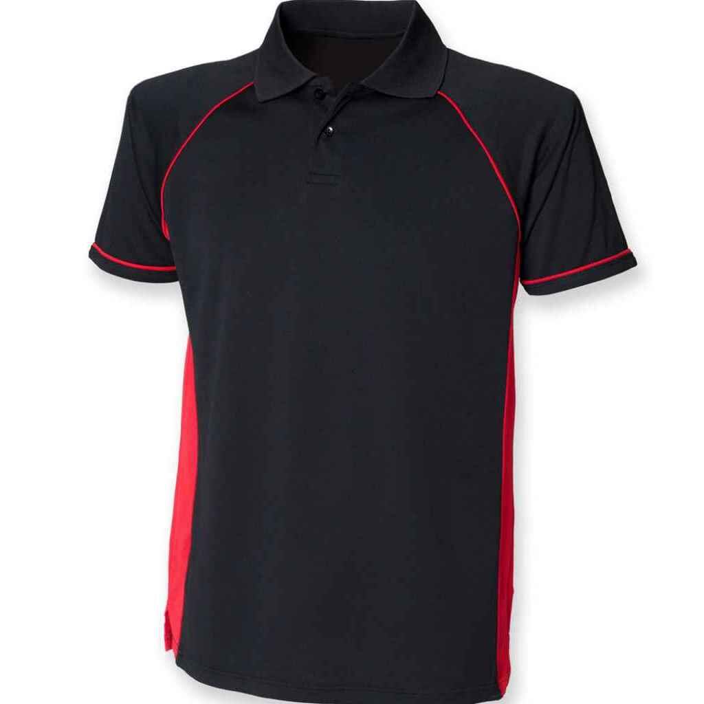 Finden & Hales Mens Performance Contrast Panel Polo Shirt