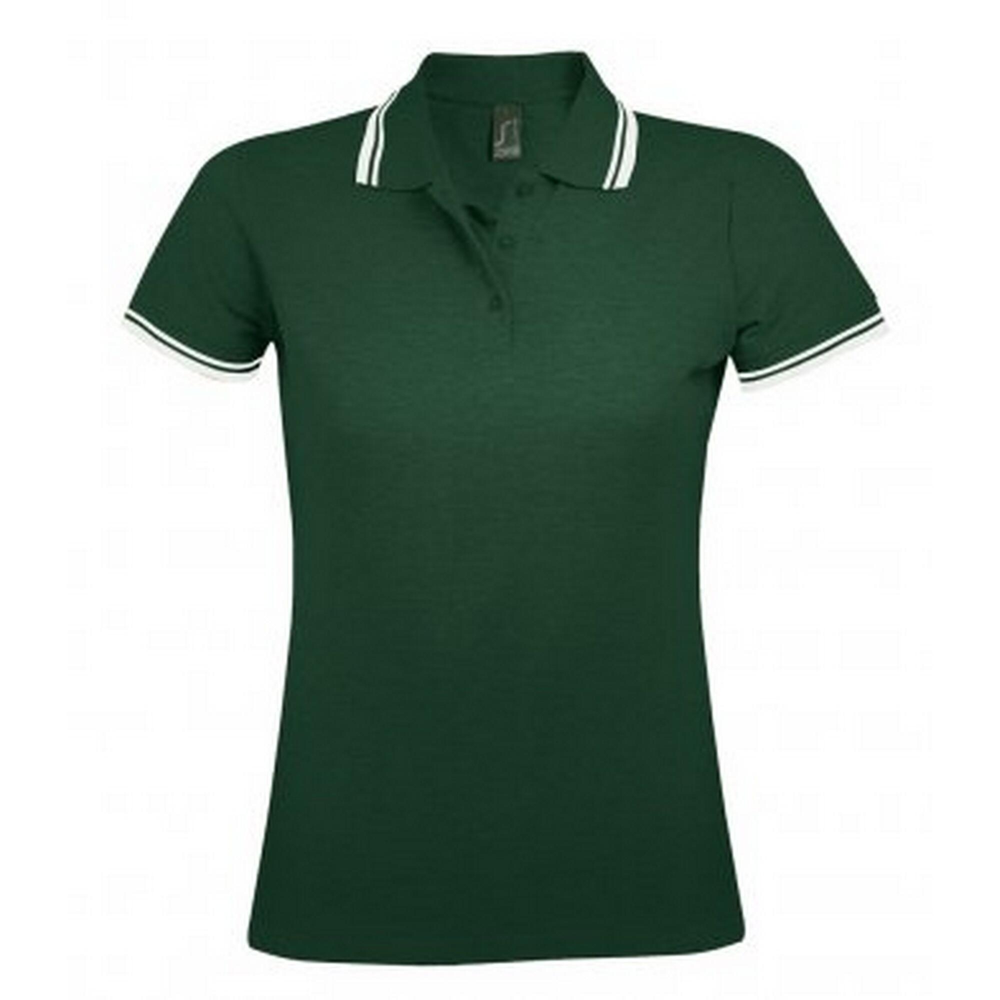 SOLS Womens/Ladies Pasadena Tipped Short Sleeve Pique Polo Shirt
