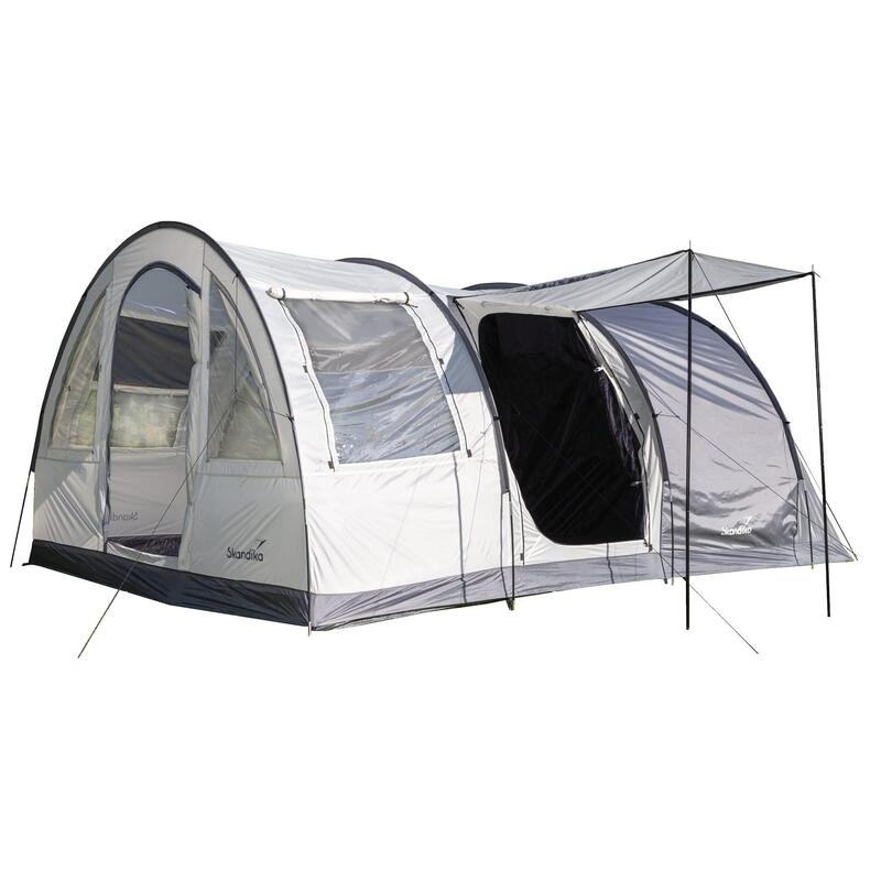 Tente Tunnel Skandika Kemi 4 Places – 2 Chambres, Hauteur 2 M, Colonne D’eau 3000 Mm, Paroi Frontale Modulable – Pour Famille Et Festivals