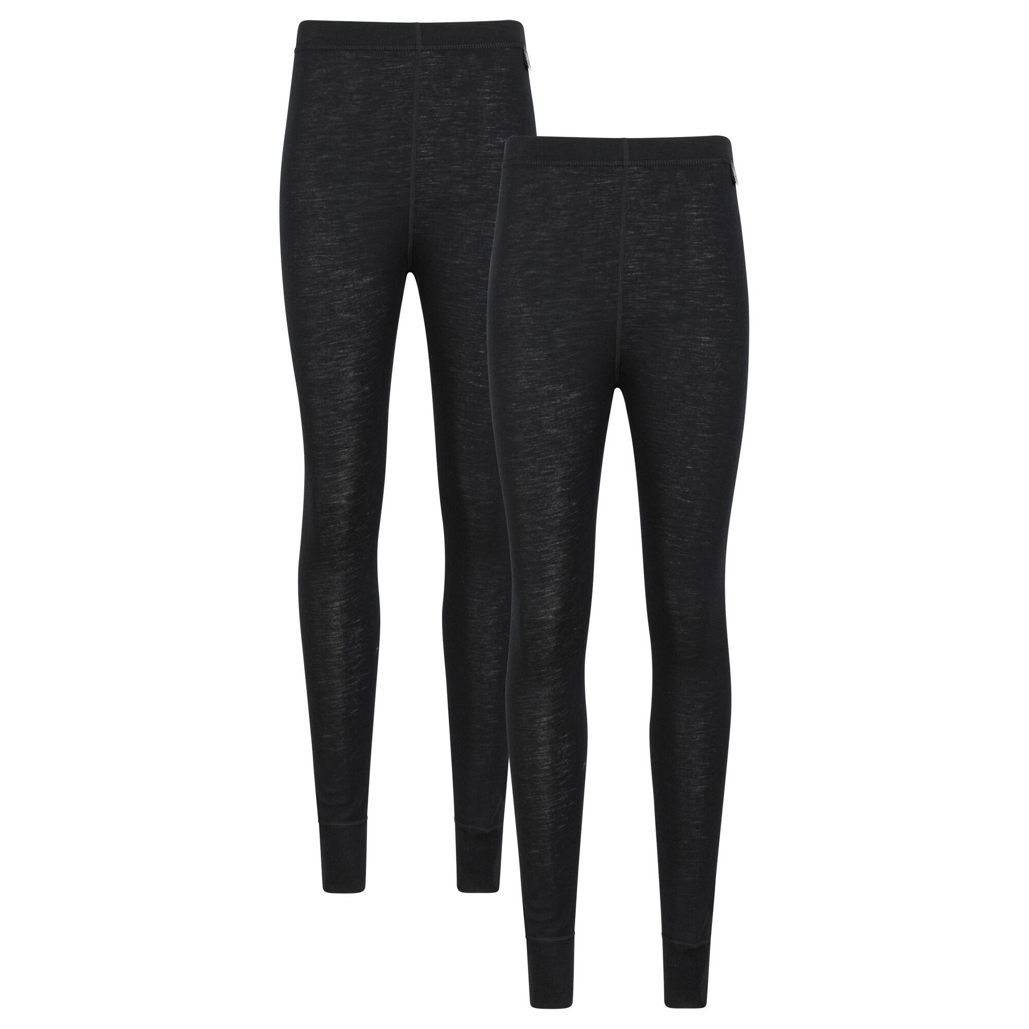 Mountain Warehouse Womens/Ladies Merino Wool Base Layer Bottoms (Pack of 2)
