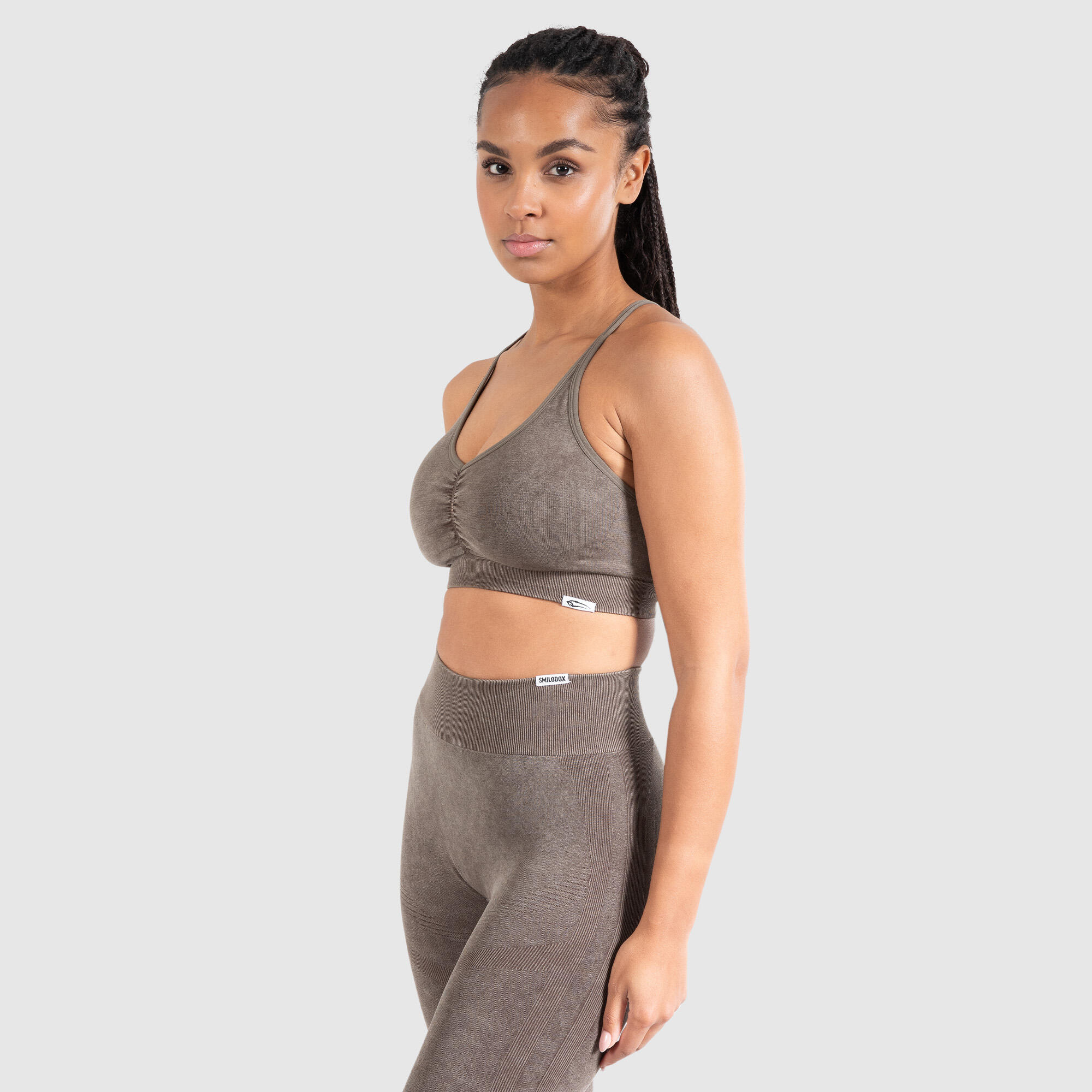 Damen Sport BH Batik Scrunch Braun 2/6