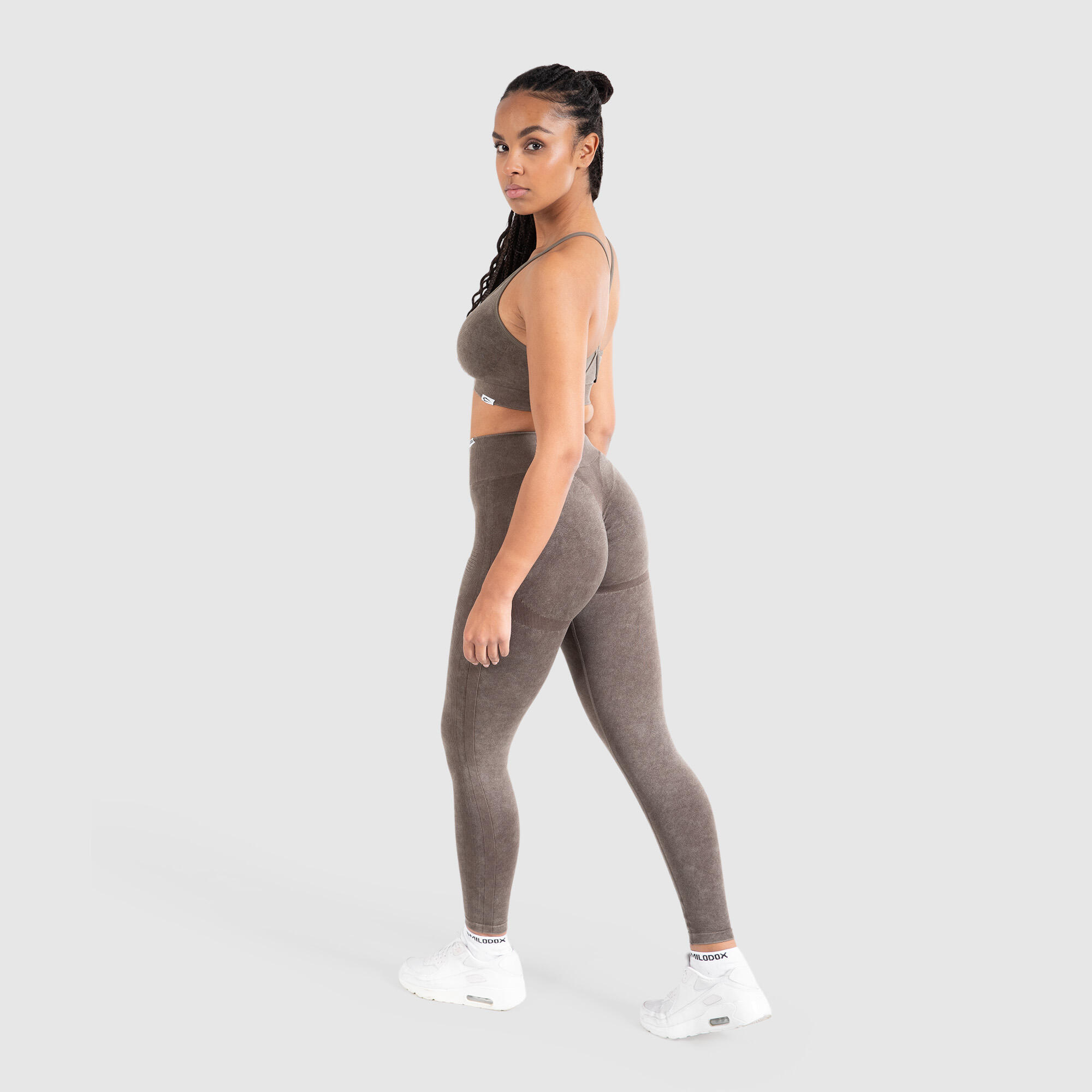 Damen Sport BH Batik Scrunch Braun 3/6