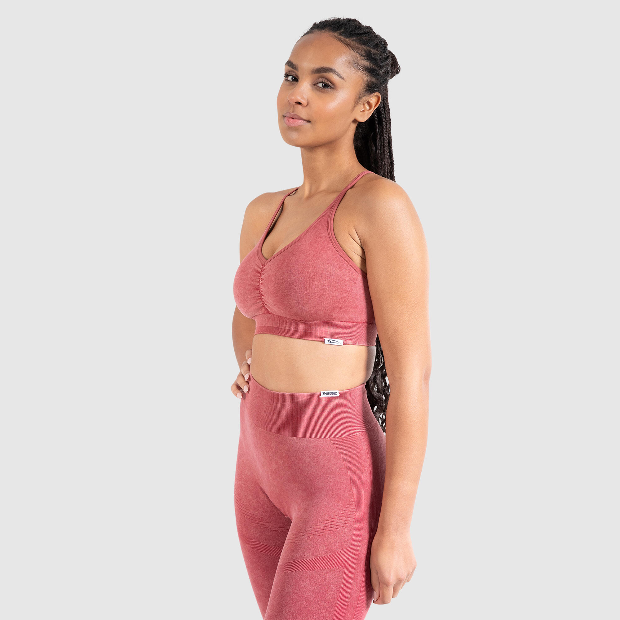 Damen Sport BH Batik Scrunch Rot 2/6