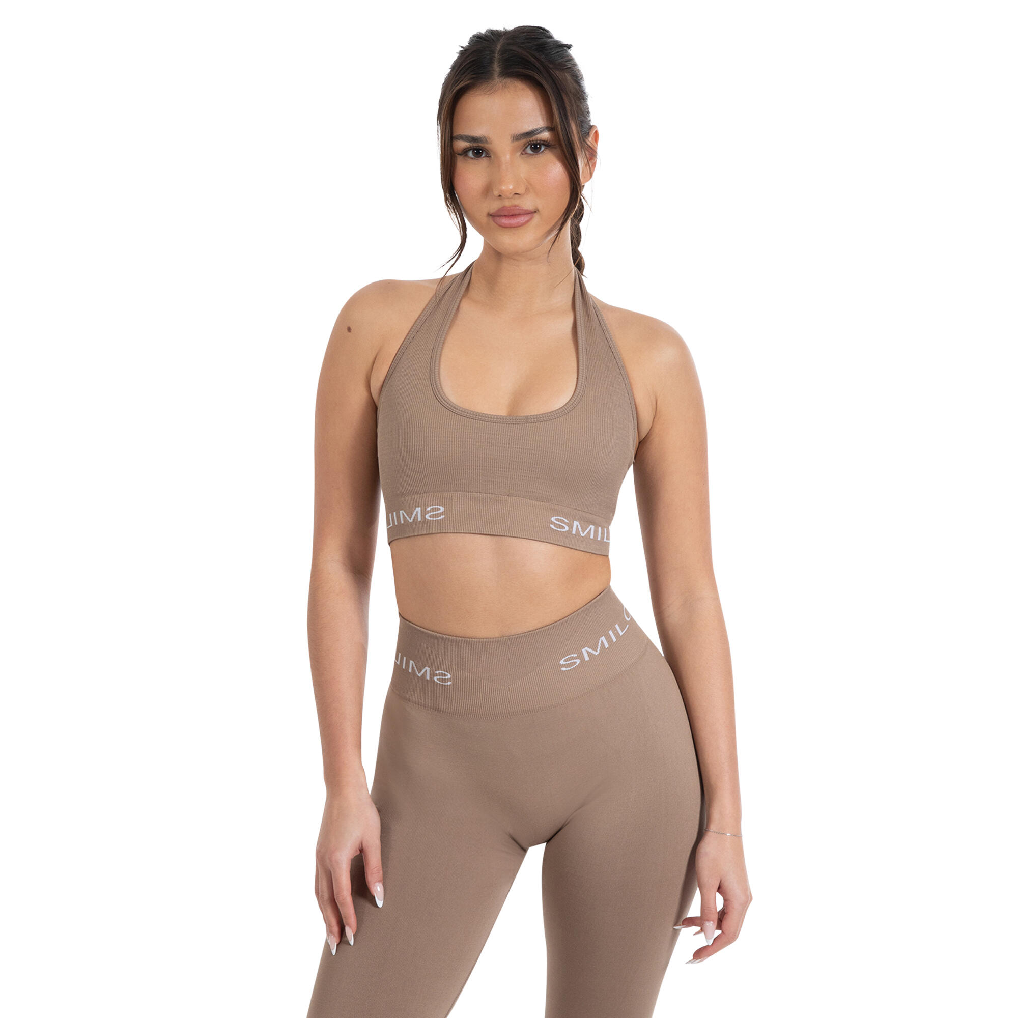 SMILODOX Damen Sport BH Azura Hellbraun