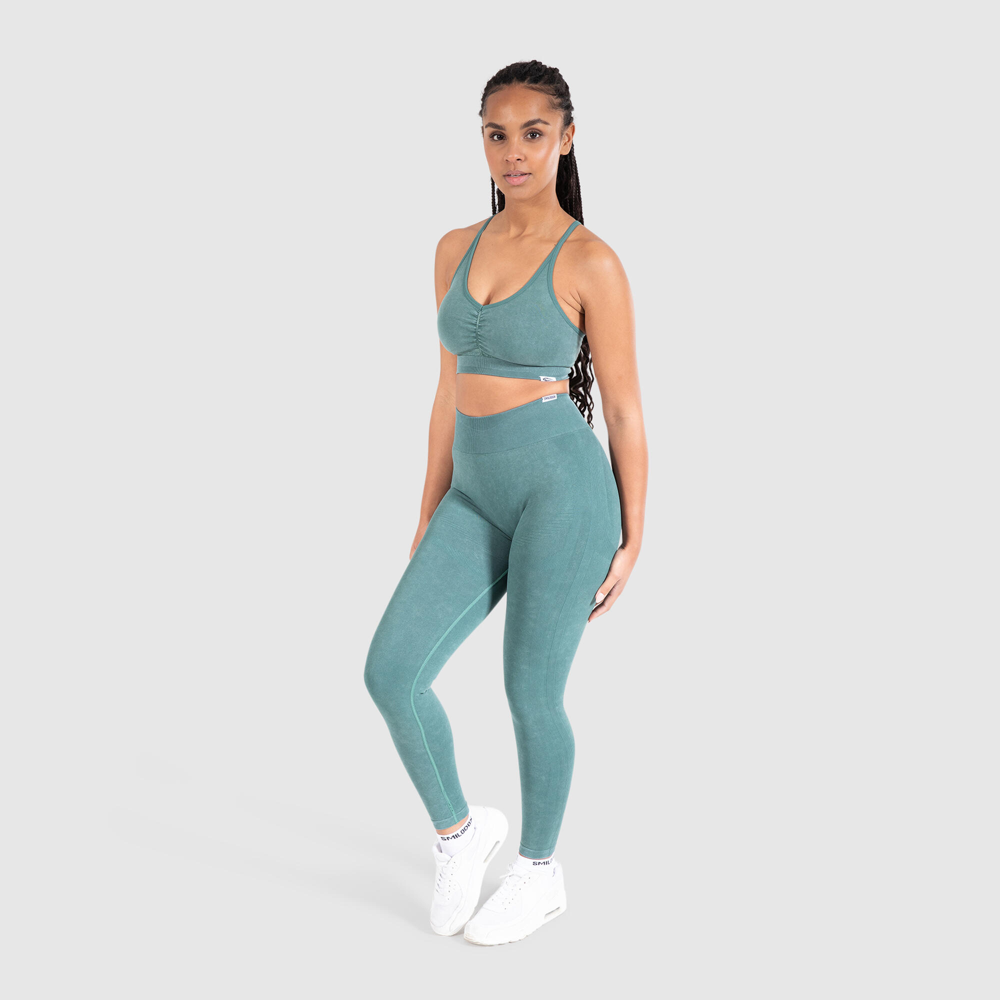 Damen Leggings Batik Scrunch Dunkelgrün 3/6