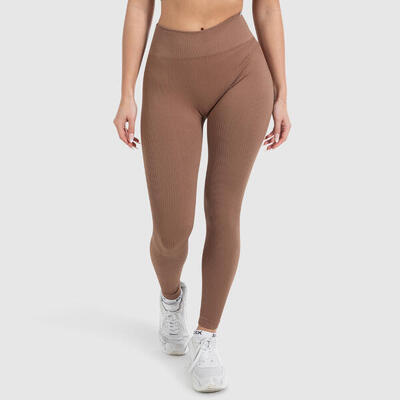 Damen High Waist Leggings Amaze Ripp Weinrot