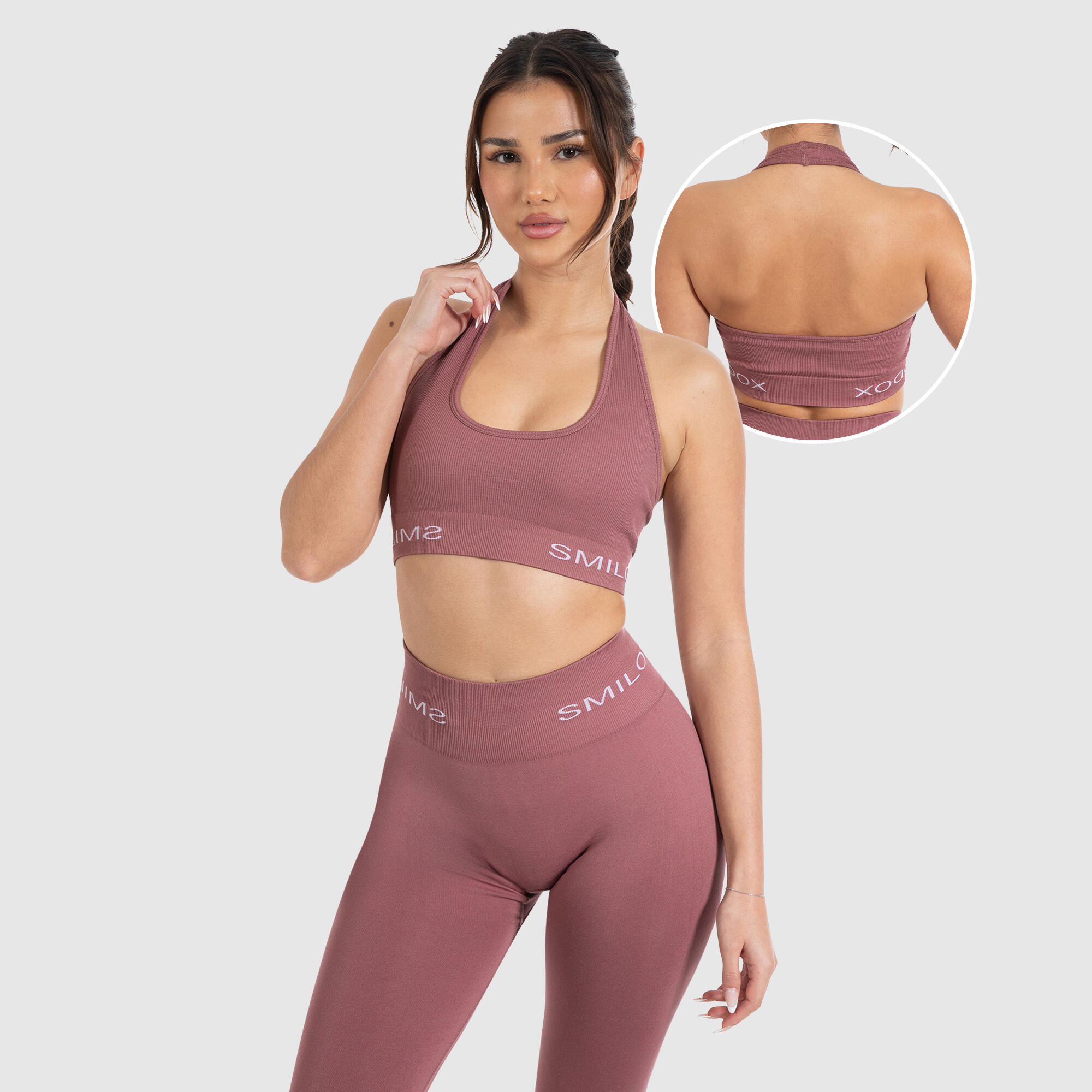 SMILODOX Damen Sport BH Azura Altrosa