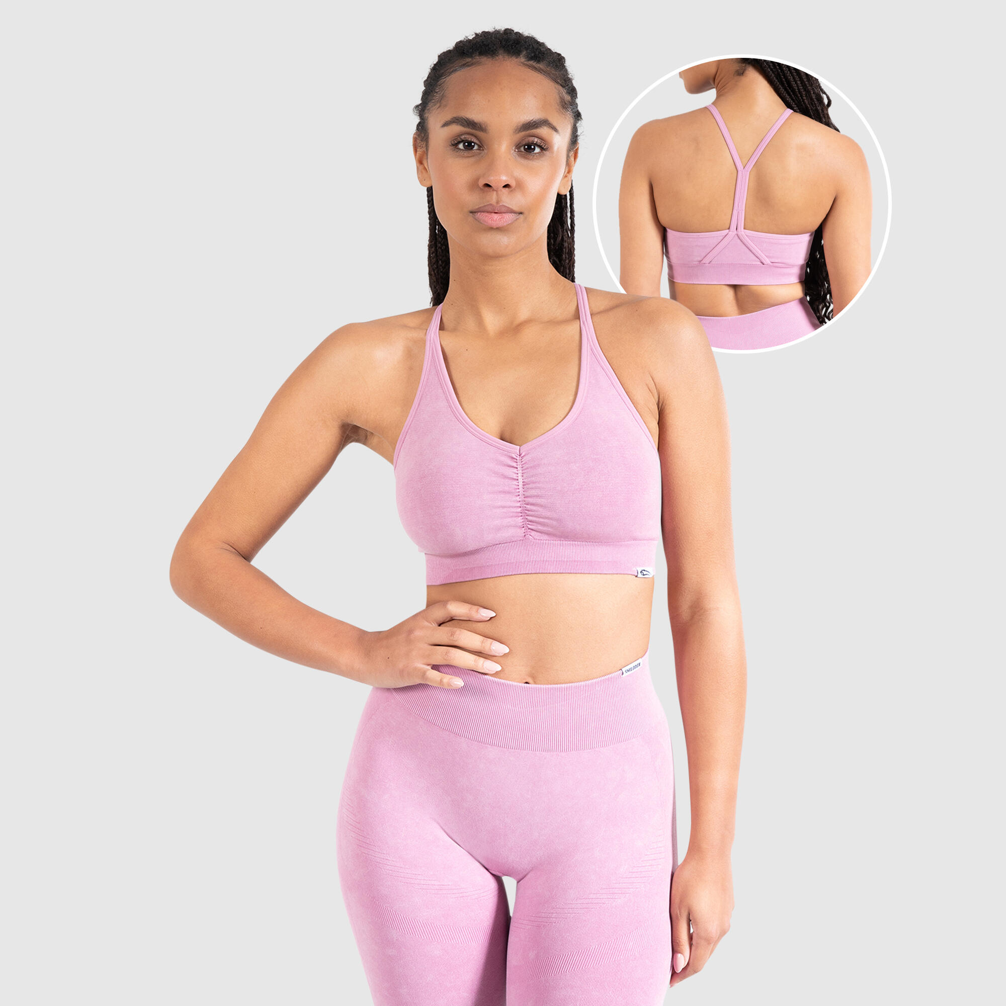 SMILODOX Damen Sport BH Batik Scrunch Rosa