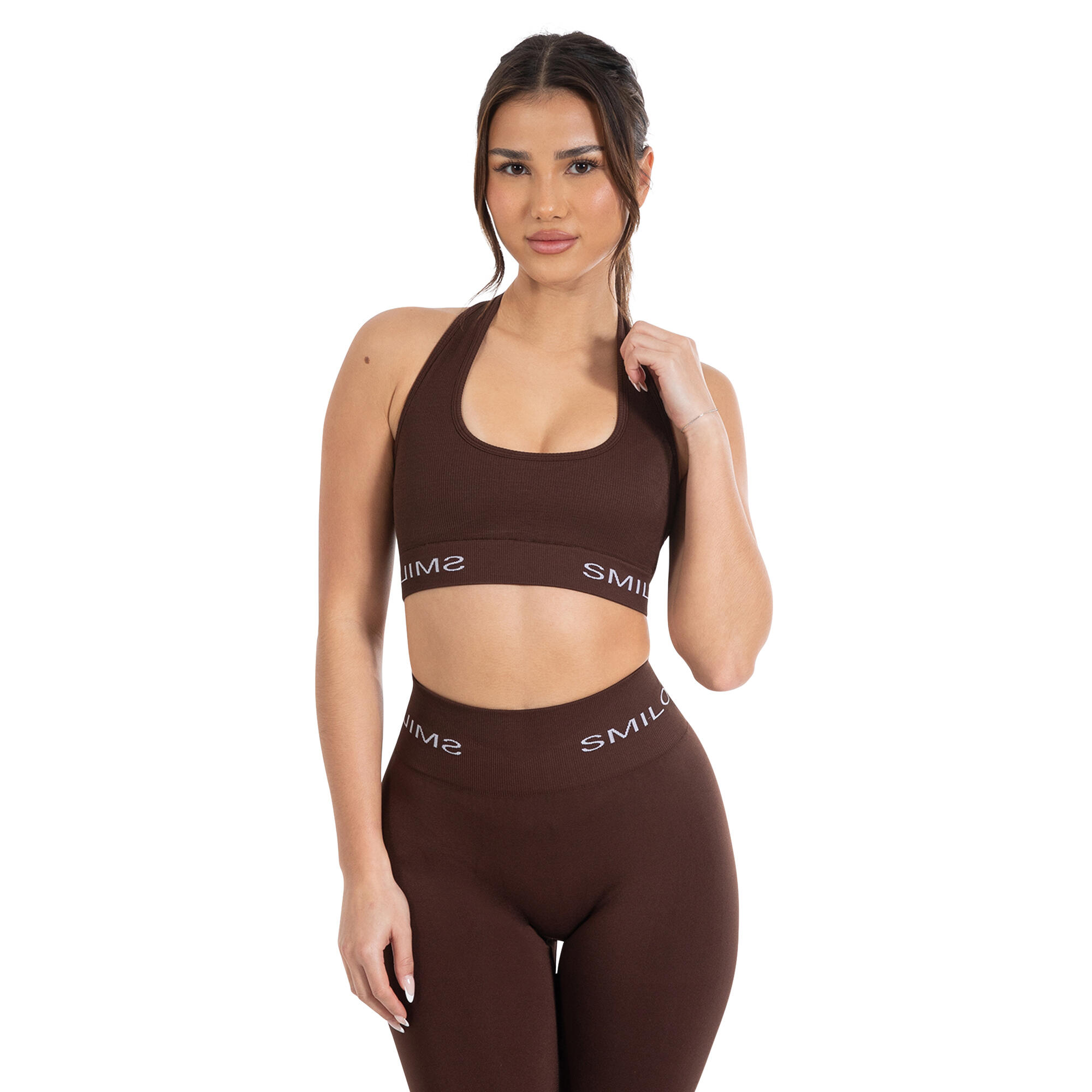 SMILODOX Damen Sport BH Azura Braun