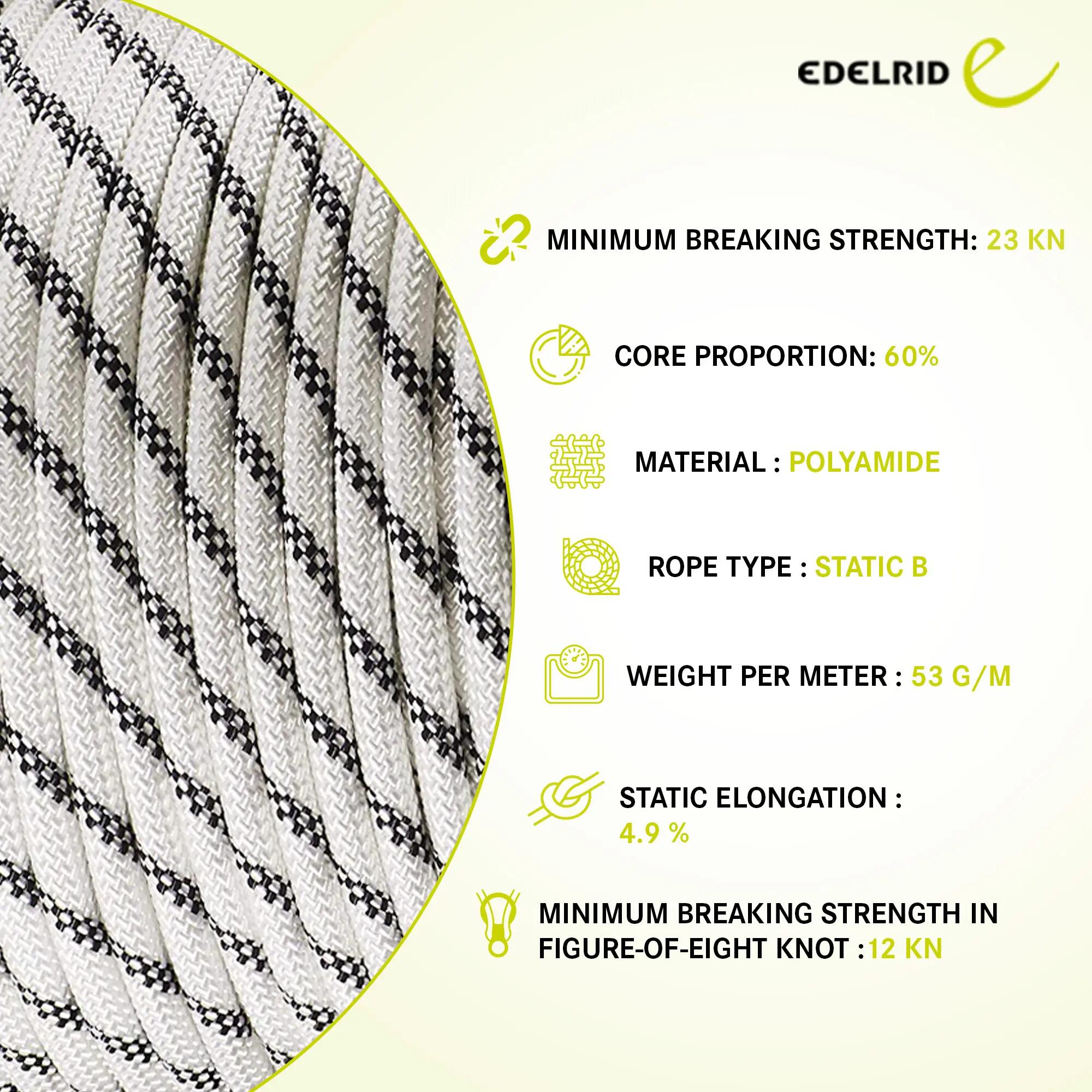 Static Climbing Rope Performance 9mm (100mtr) - Snow -  3