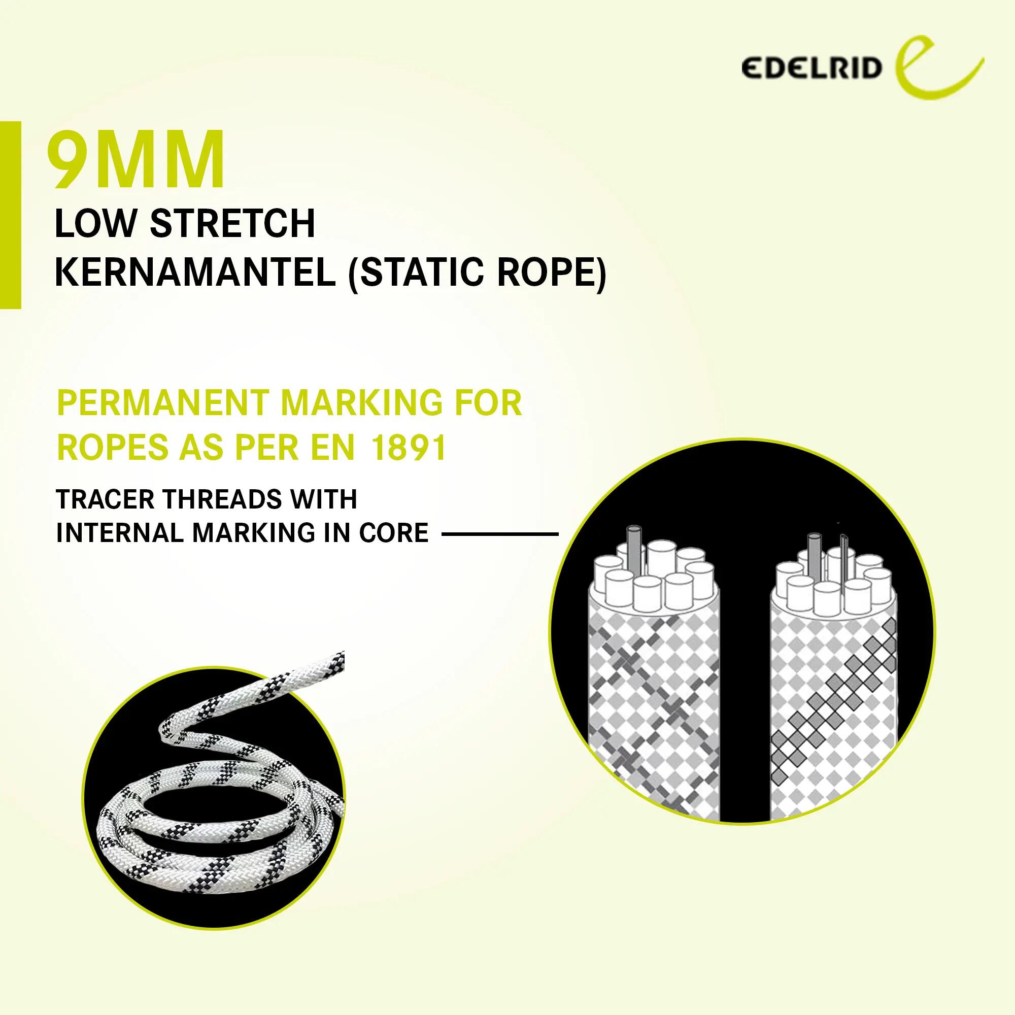 Static Climbing Rope Performance 9mm (100mtr) - Snow -  2