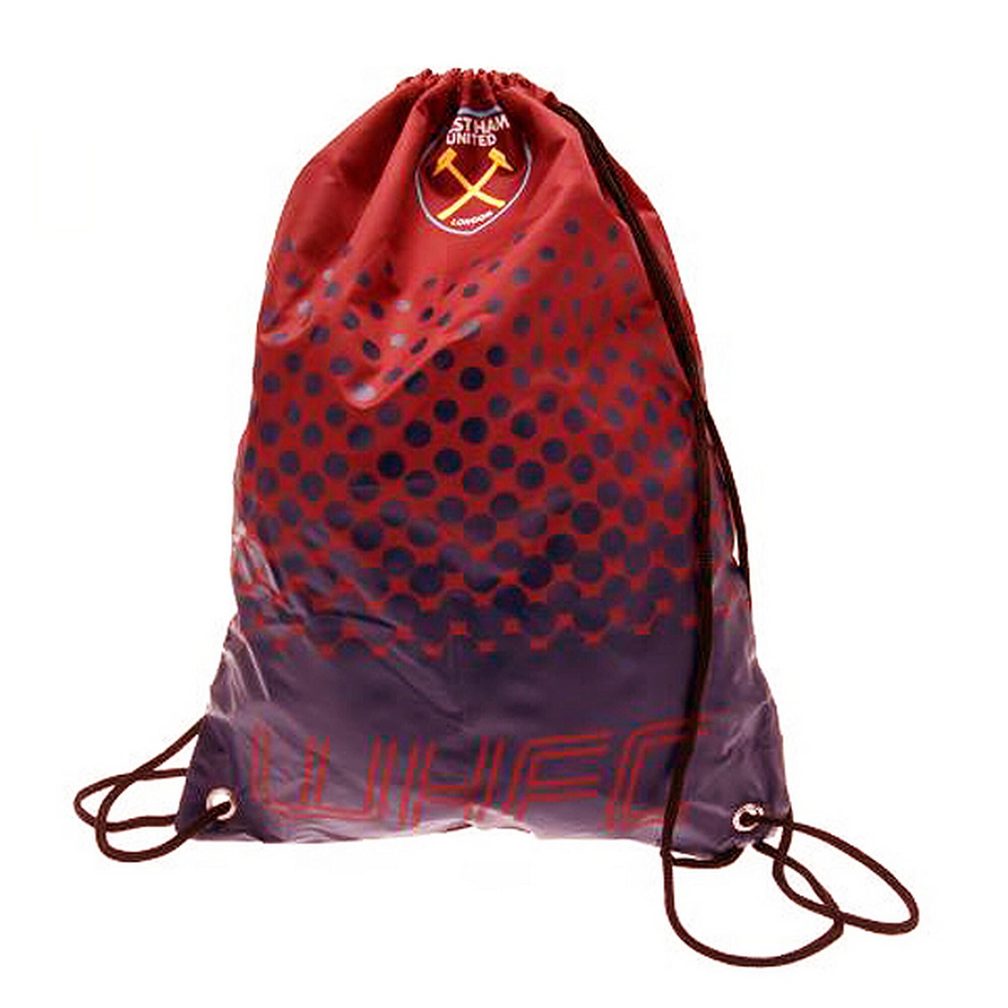 West Ham FC Official Fade Football Crest Drawstring Sports/Gym Bag